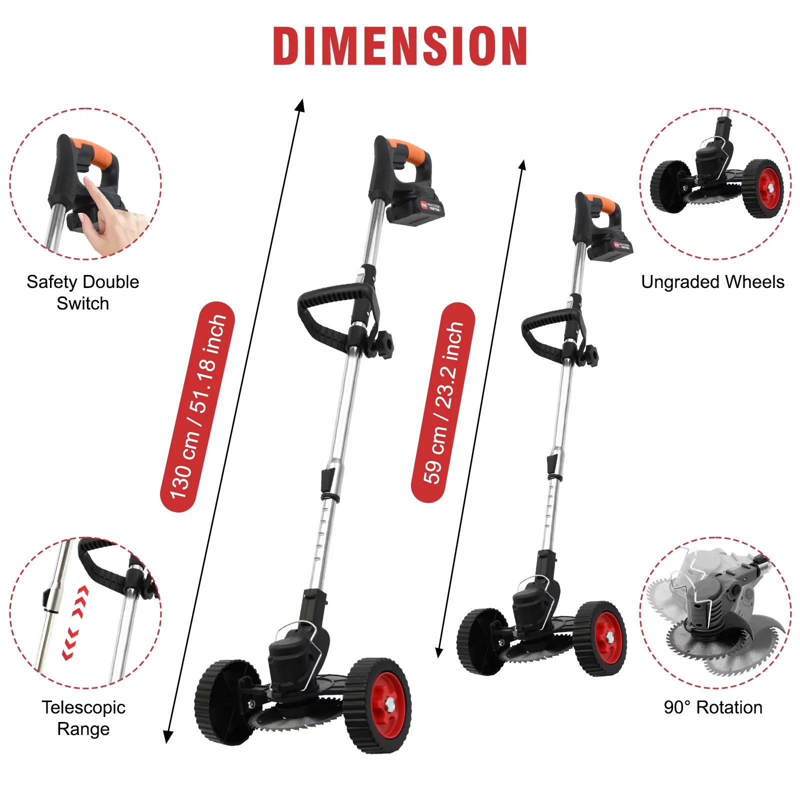 Efficient String Trimmer with Battery, Extendable, 2 Battery - Weed - Professional Series Model 75CA9E