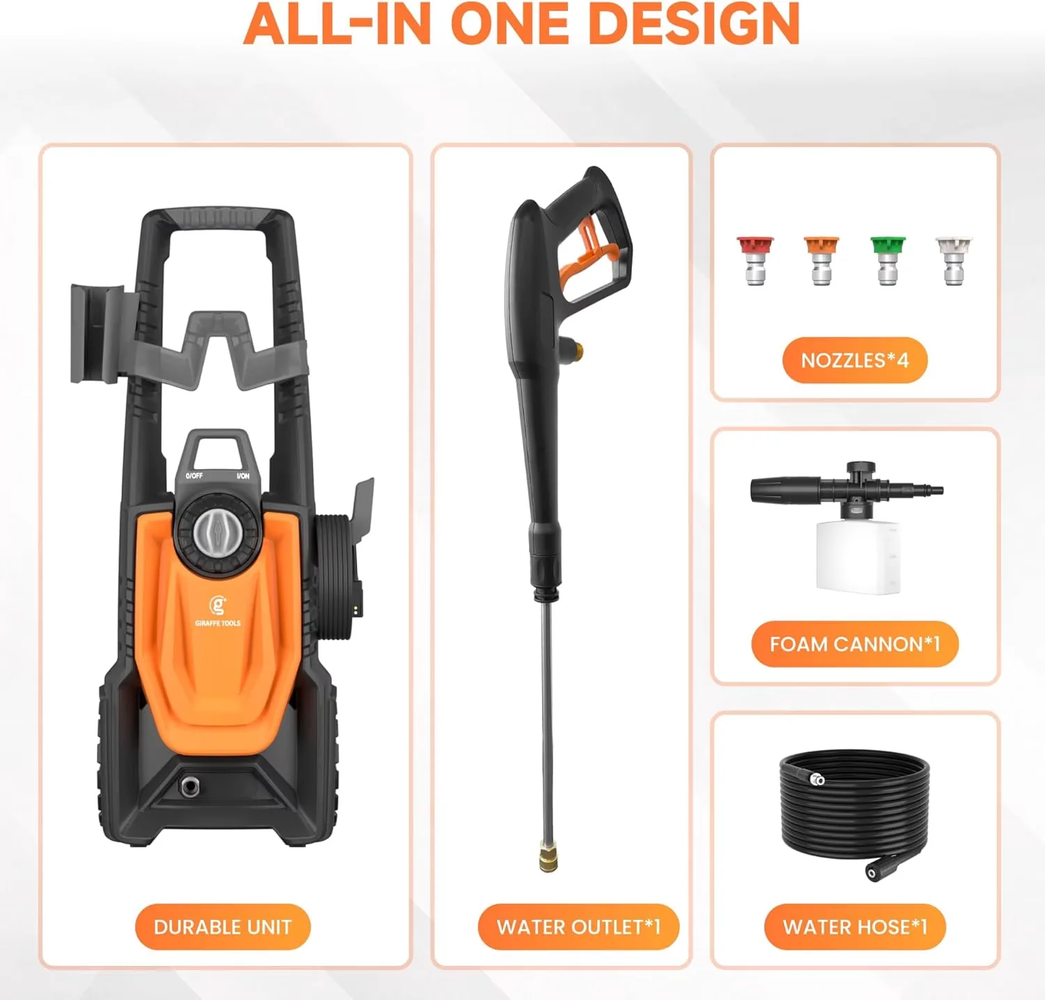 Premium Pressure Washer with Quick Connect Tips, 2.3 GPM Power Portable - Model B197F8