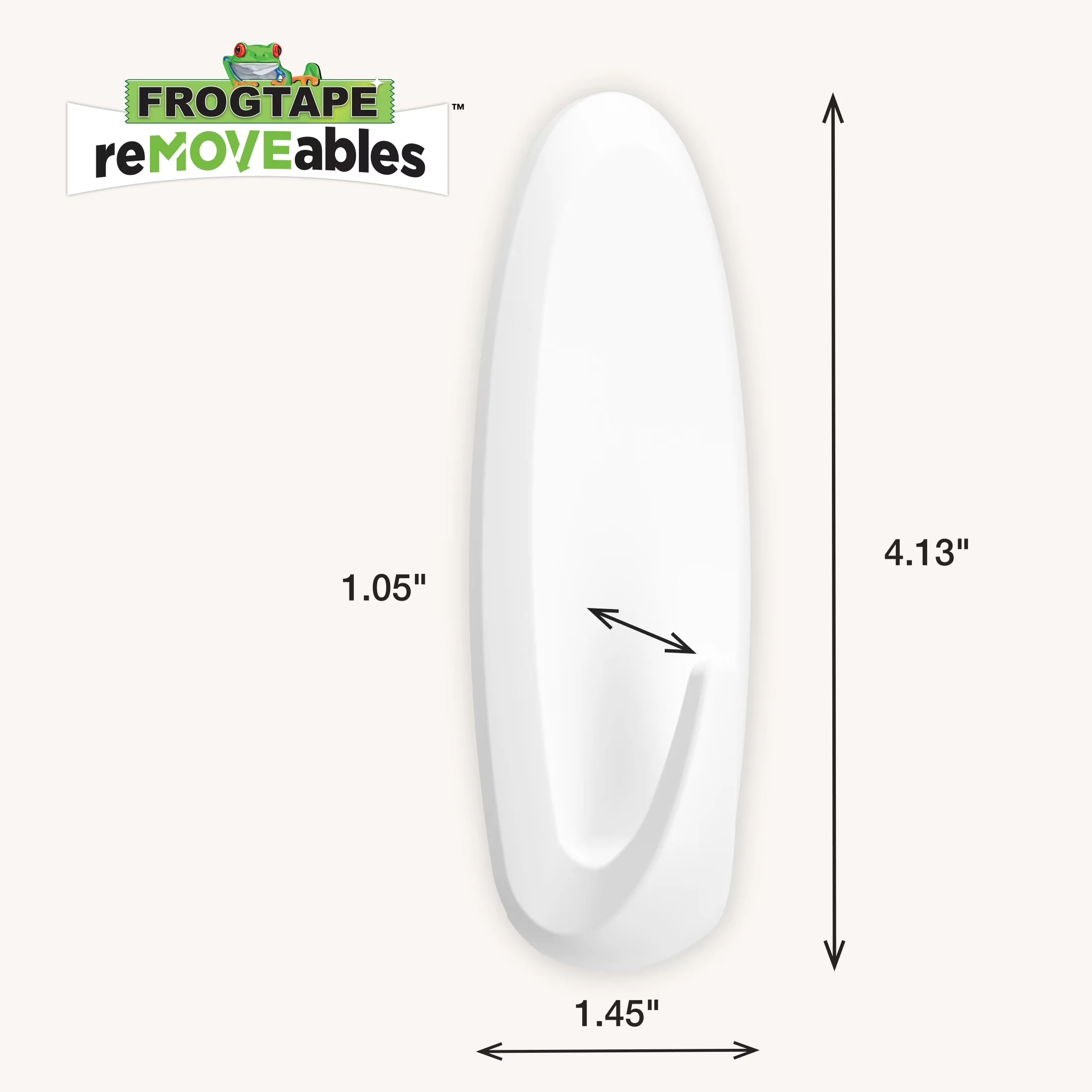 Damage-Free Hanging Essential with Easy Installation, Brand: FrogTape - Plastic White Model C7FEC9