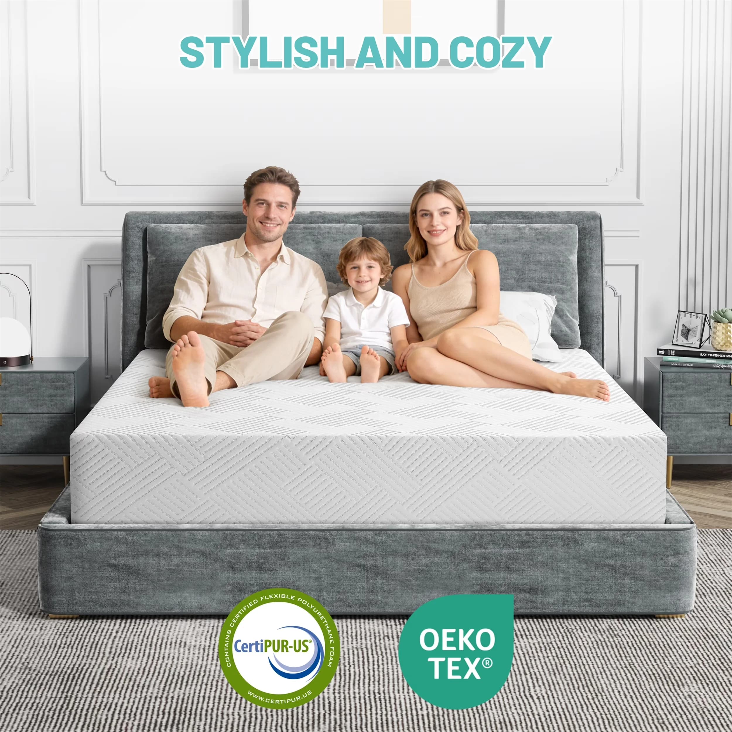 Classic Mattresses Accessory with Mattress-In-A-Box, Medium Firm - Memory Foam White Model 744650
