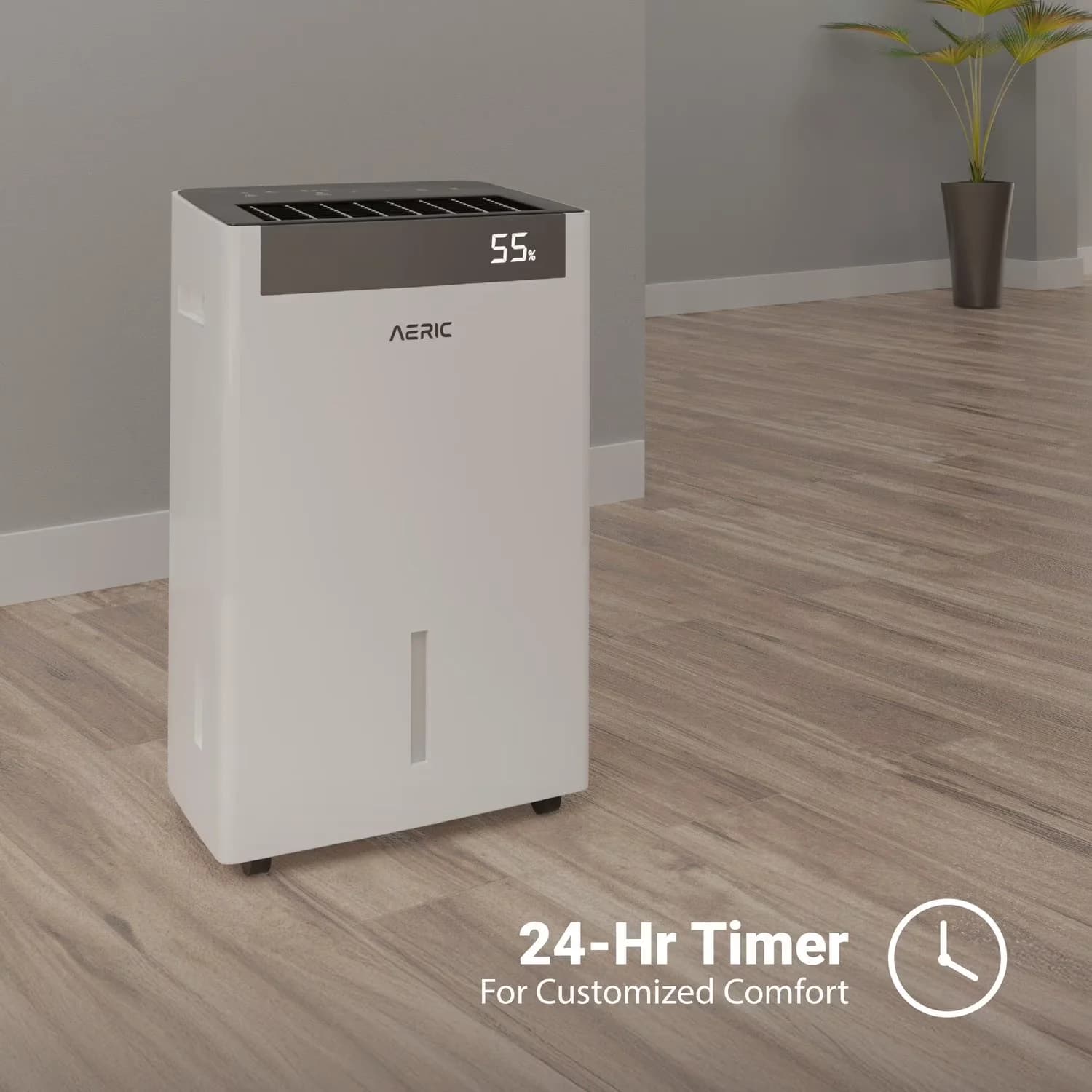 Classic Dehumidifier with Energy Efficient, 50-Pint 4500 Sq Ft Large Portable - White Model 845FD7