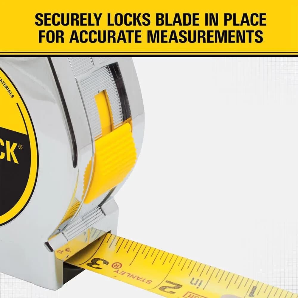 Premium Measuring Layout with Easy To Use, 35ft Chrome Tape Measure | 33-835 - Plastic, Steel Silver Model B88C87
