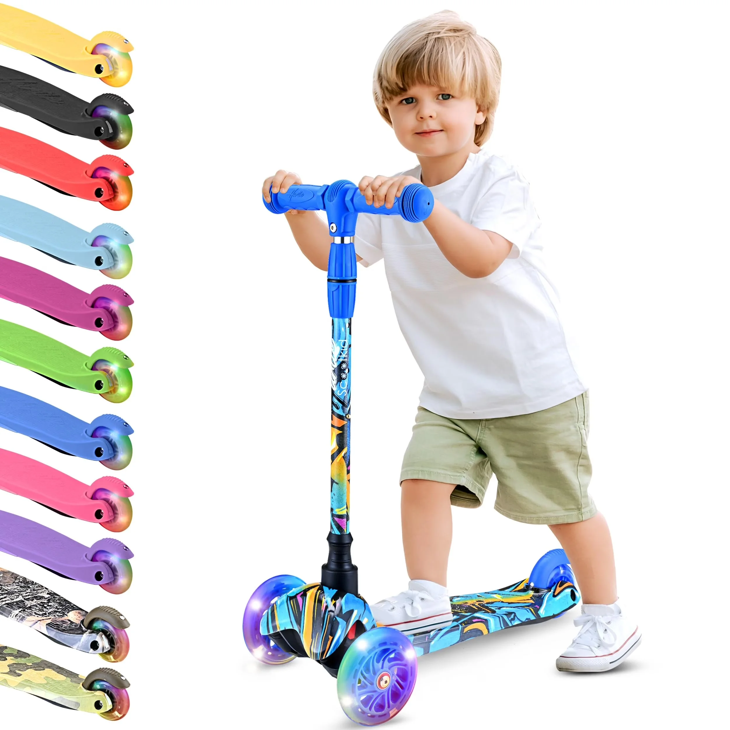 Innovative Scooter with LED, Lightweight, Mini Kickboard - Aluminum 25-28 Model A95364