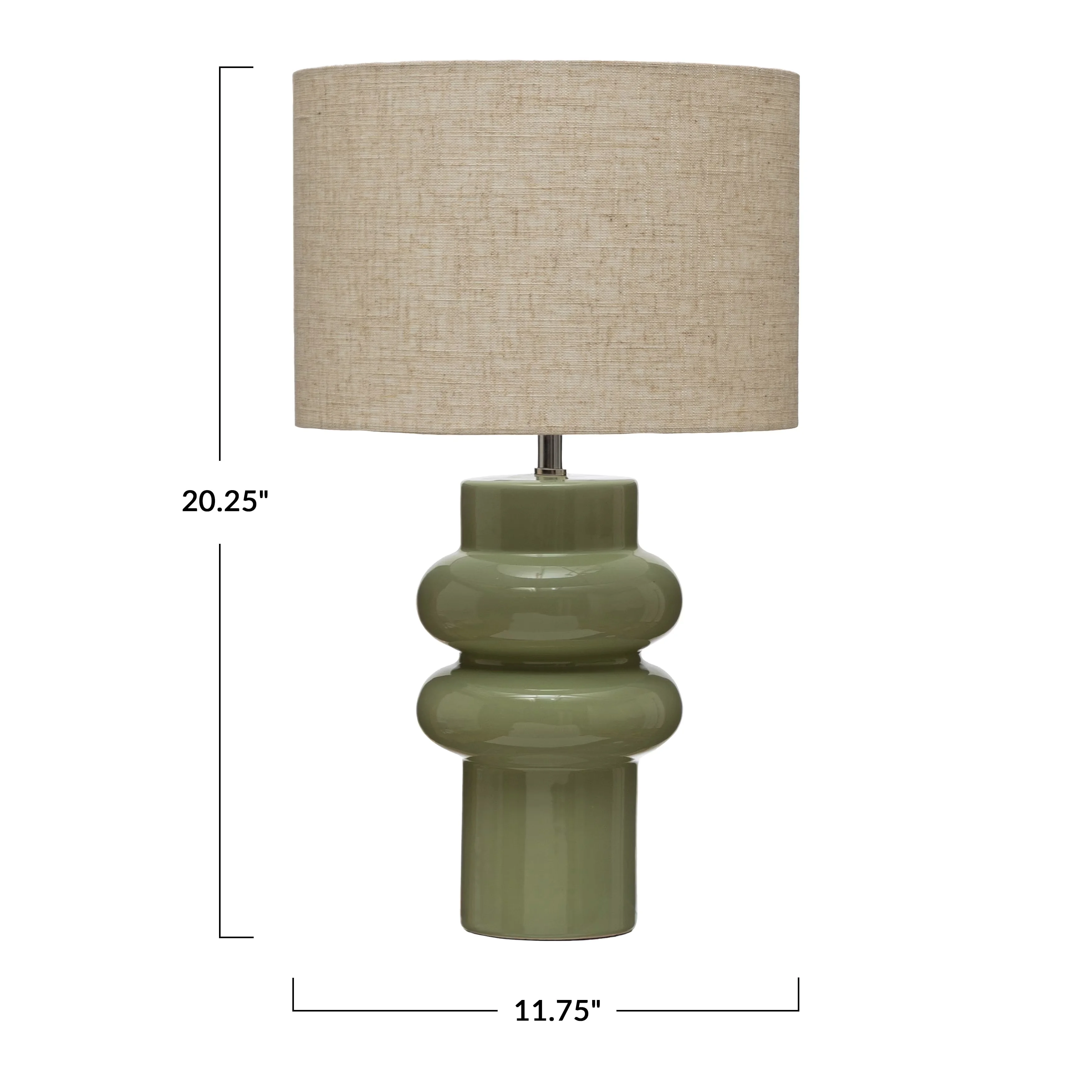 Versatile Table Lamp with Modern, 20.25” Stoneware, Linen Shade - Stoneware Green Model B06587