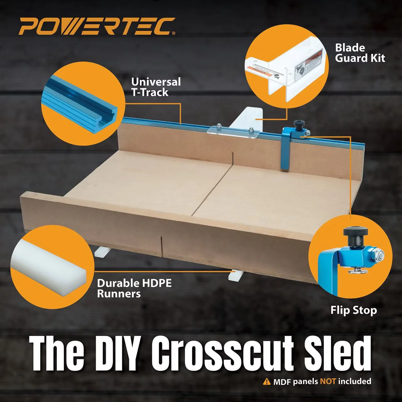 Modern Power Saw with Adjustable, Table Sled w/Blade Guard, 24" T Track - Model 36D42C
