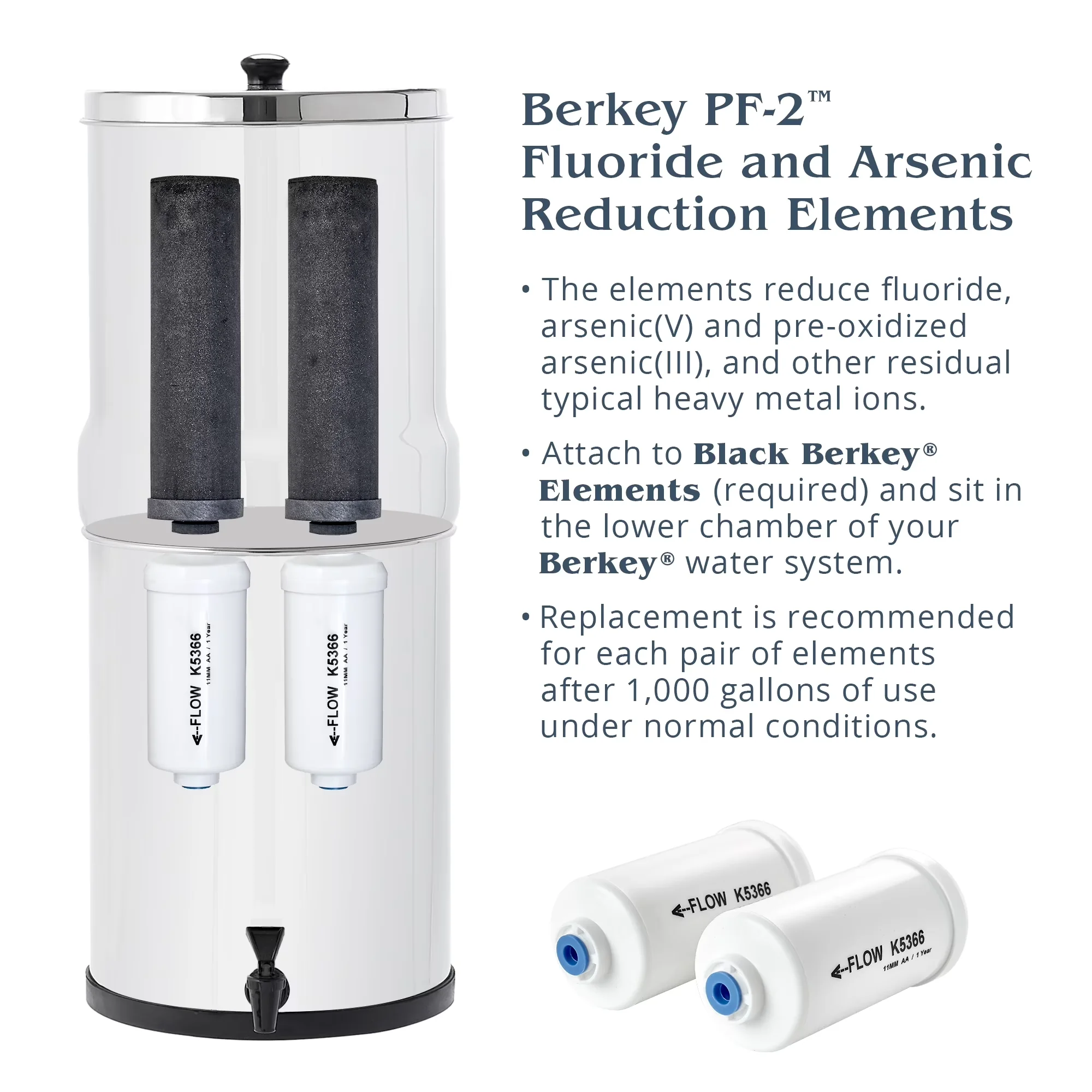 Efficient Water Filtration with 2-Pack, Made and assembled in the USA - Fluoride Model 38B9B4