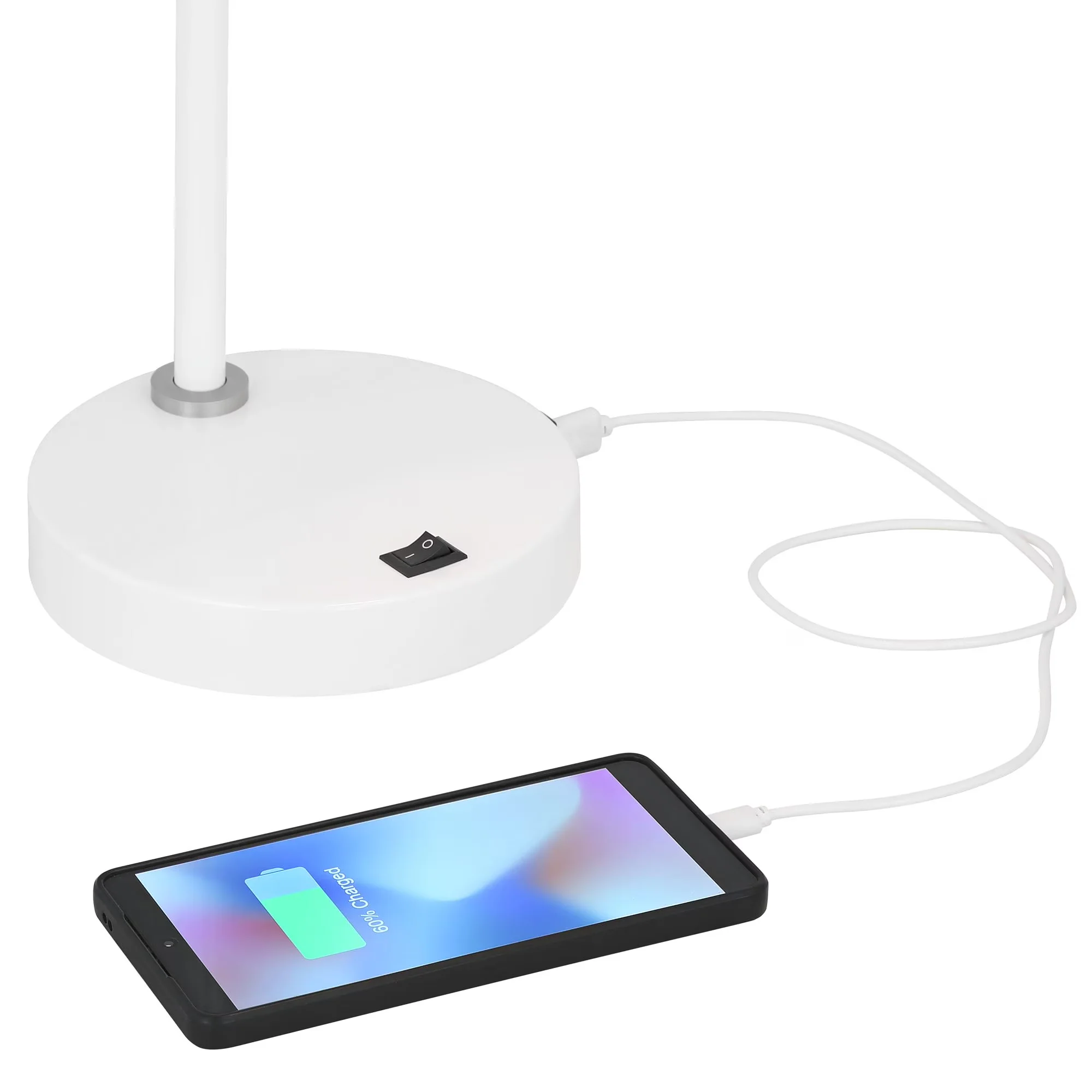 Desk Lamp Innovative with Incandescent, Modern - Metal White Chase - Low Maintenance Model 3A207D
