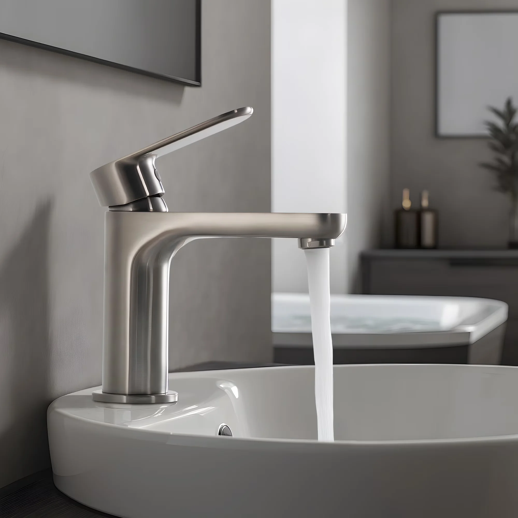 Classic Bathroom Renovation with Installation holes required: 2, Ceramic disk cartridge, 100% Factory pressure tested - Brass Silver Model 5C1A54