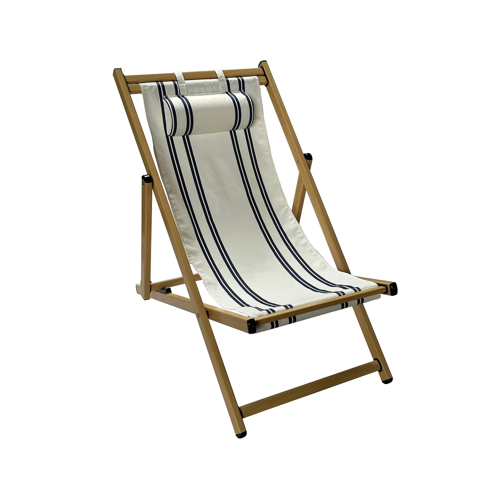Versatile Beach Chair with Rust Resistant, Adjustable - Blue Aluminum; Steel; Polyester; Plastic Model A7859F