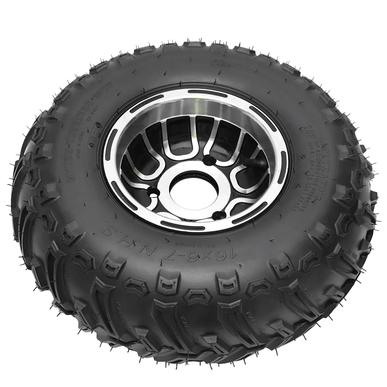 Classic Golf Cart Tire with High Performace Aluminum Rim, 4 PLY Rating, Tubeless Tire for Garden - Model 586D6E