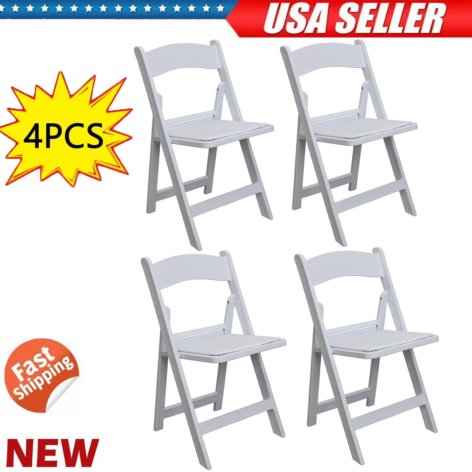 Classic Patio Chair with Waterproof, LIGHT & PORTABLE - White for Party Model 4432C7