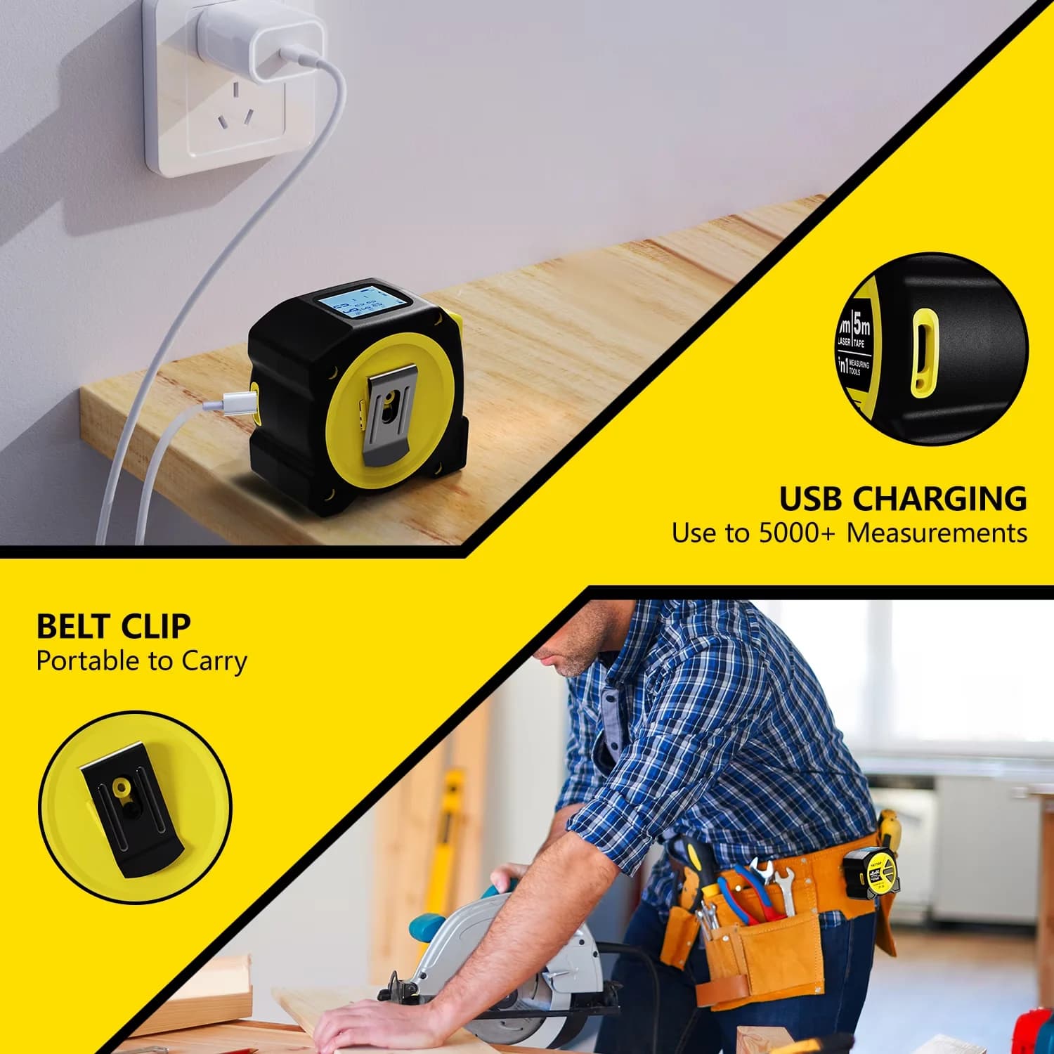 Premium Measuring Layout with Adjustable, Backlighted Display & Silent Setting: - Plastic, Stainless Steel Model 22502E