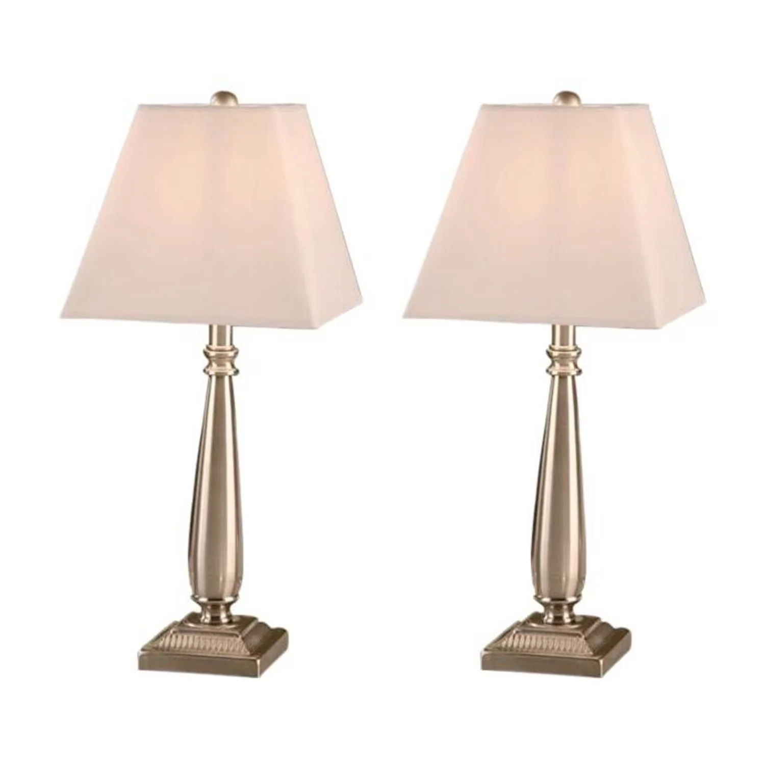 Quality Lamp Set with Incandescent, Transitional, Material: Metal- Fabric - Metal Silver Model 9633FA