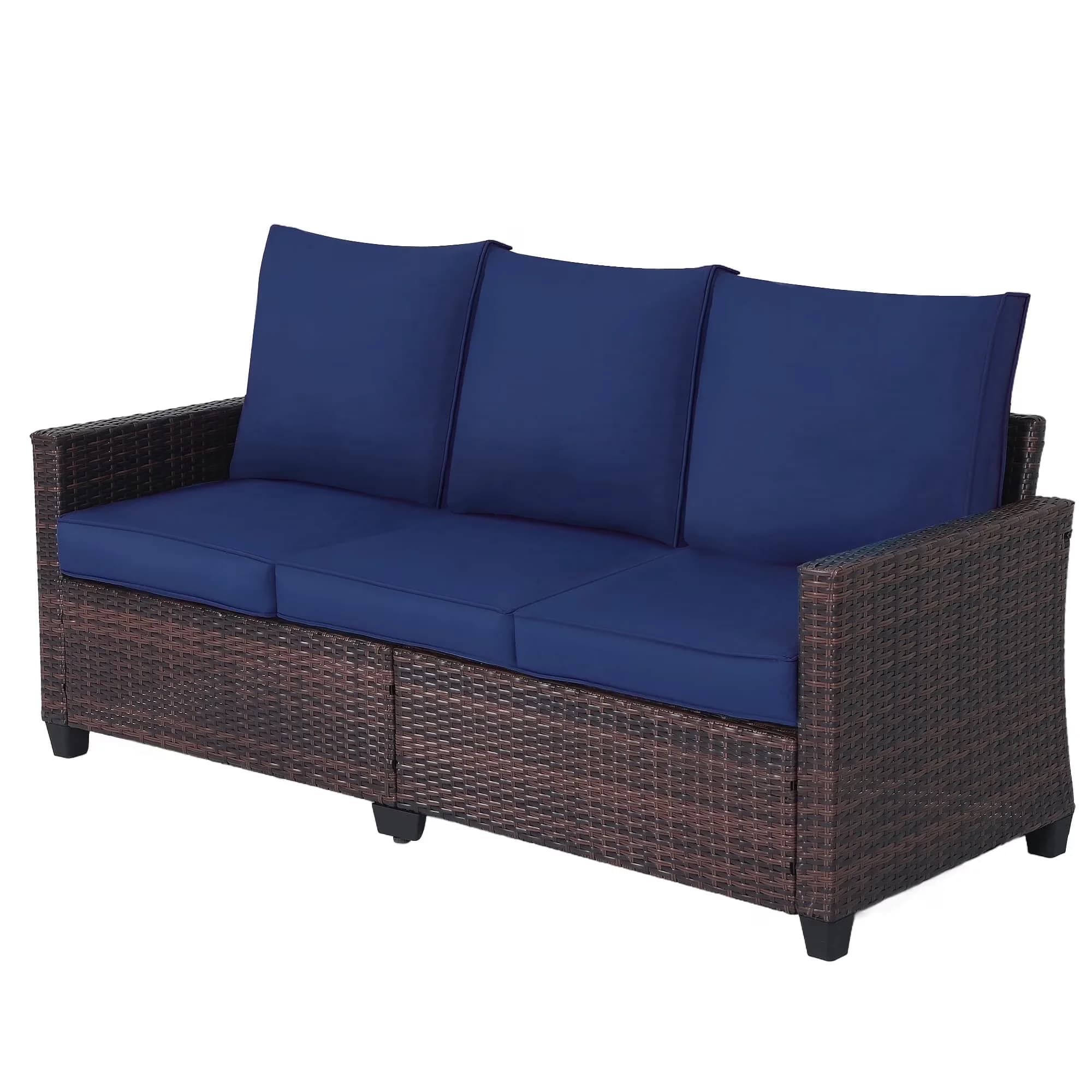 Innovative Outdoor Sofas Sectional with Weather-Resistant, Modern, Rust Resistant - Metal ; Pe Rattan Blue for Garden Model 9E48F8