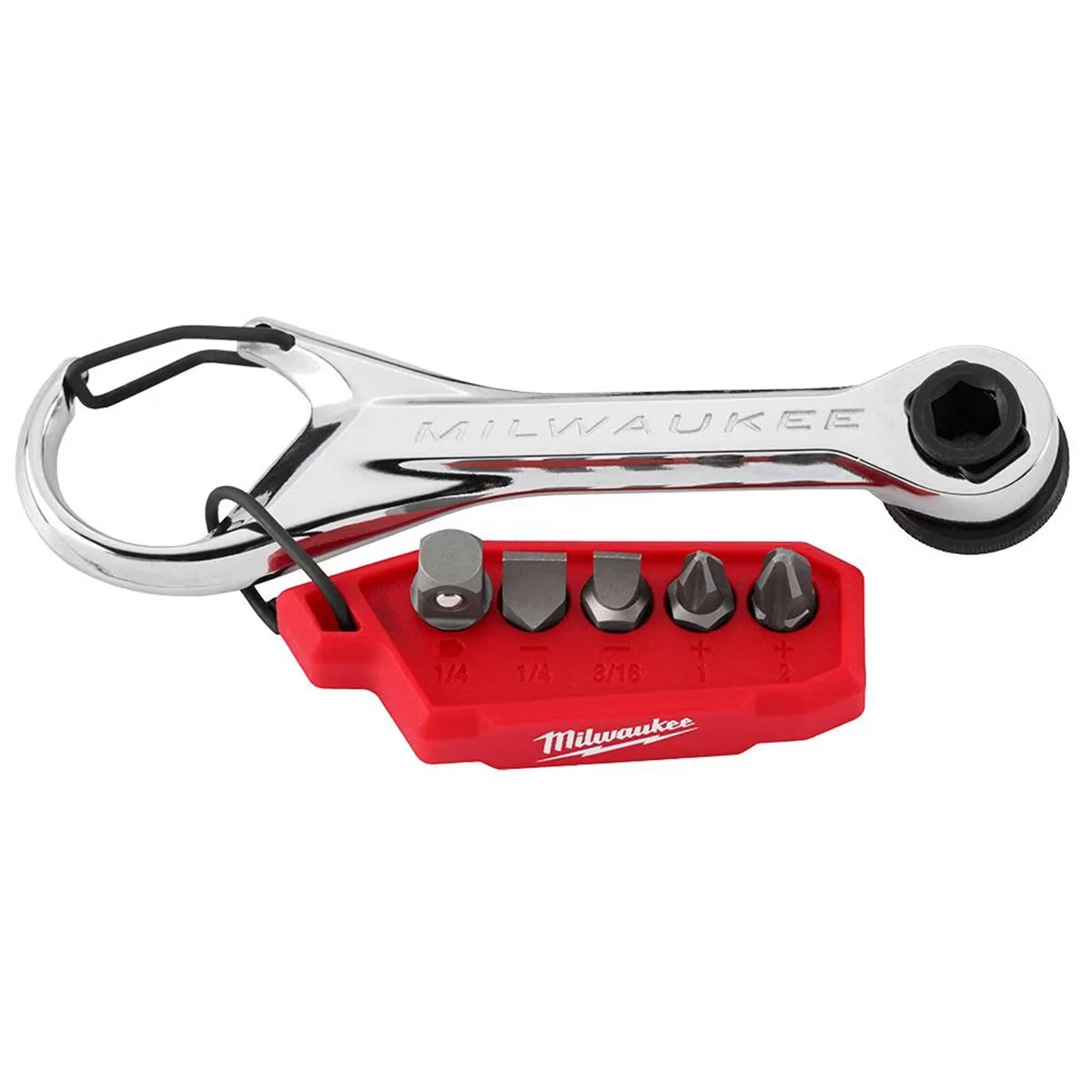Hand Tool Reliable with 7-in-1 Multi-Bit Mini Ratchet, Chrome-plated for rust protection - Black Model B4B0D9