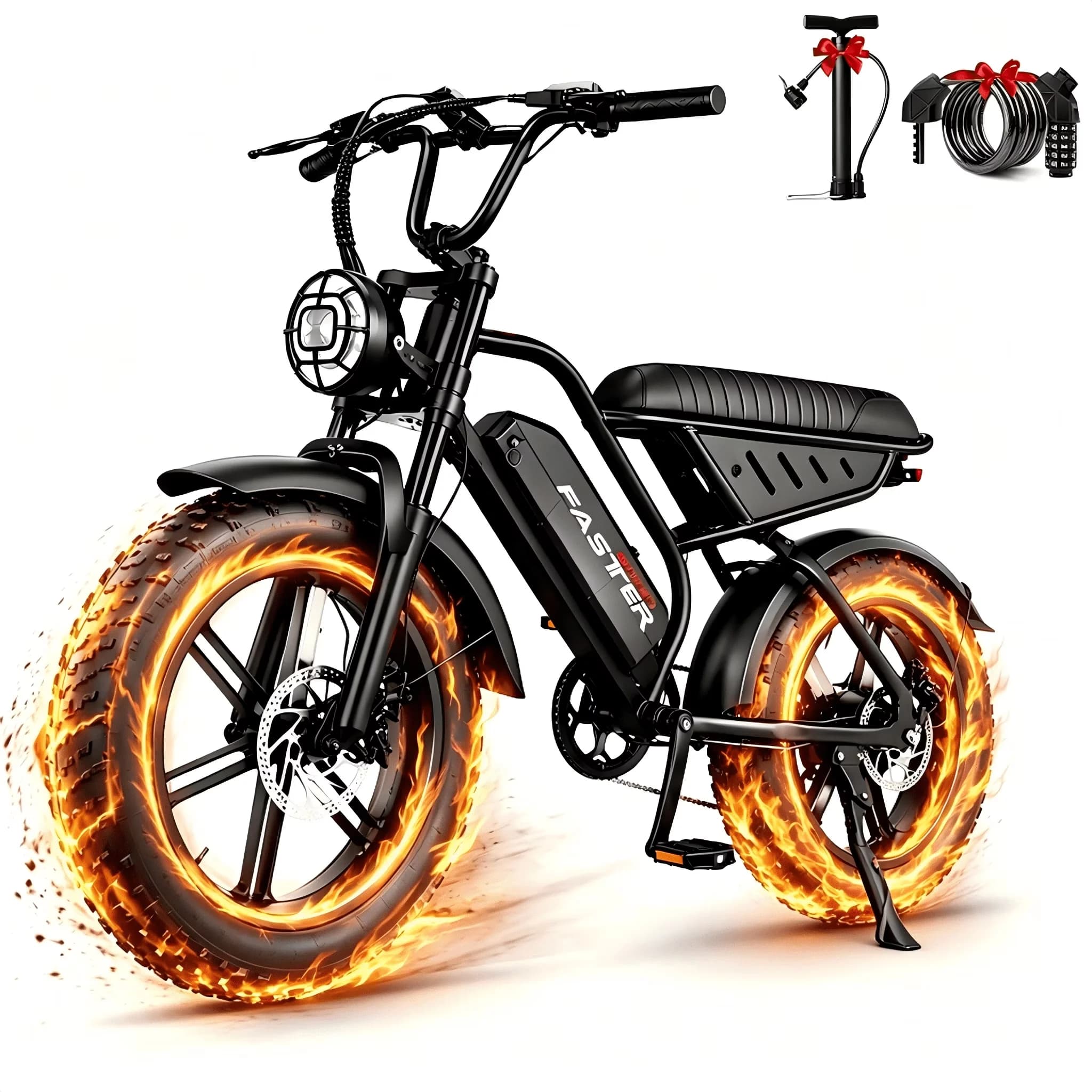 Electric Bike Efficient with Battery, 1500W - Black - Heavy Duty Model BDFAB9