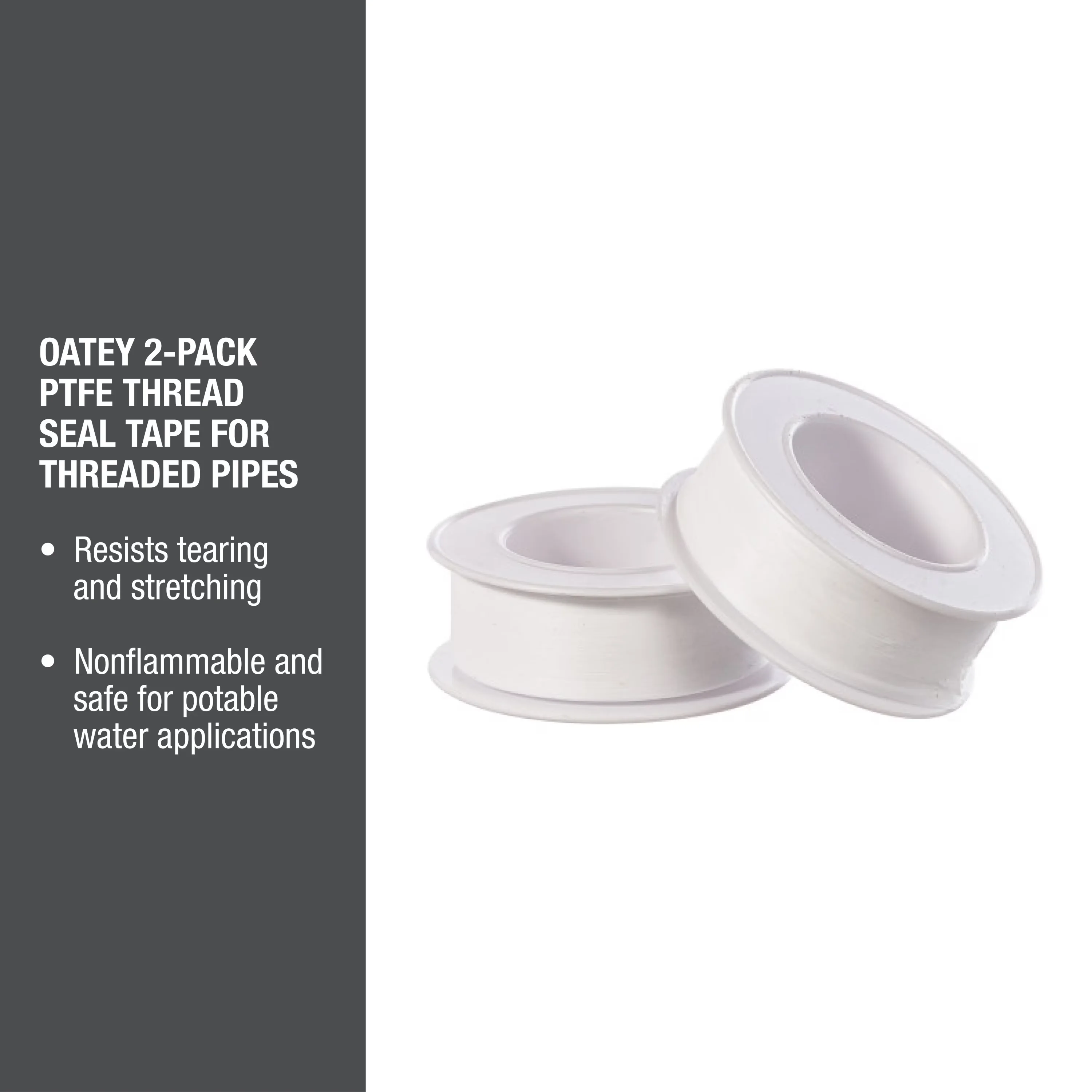 Plumbing Essential with Lightweight, Easy Installation, Industrial Sealant - White Polytetrafluoroethylene Model 8E74EC
