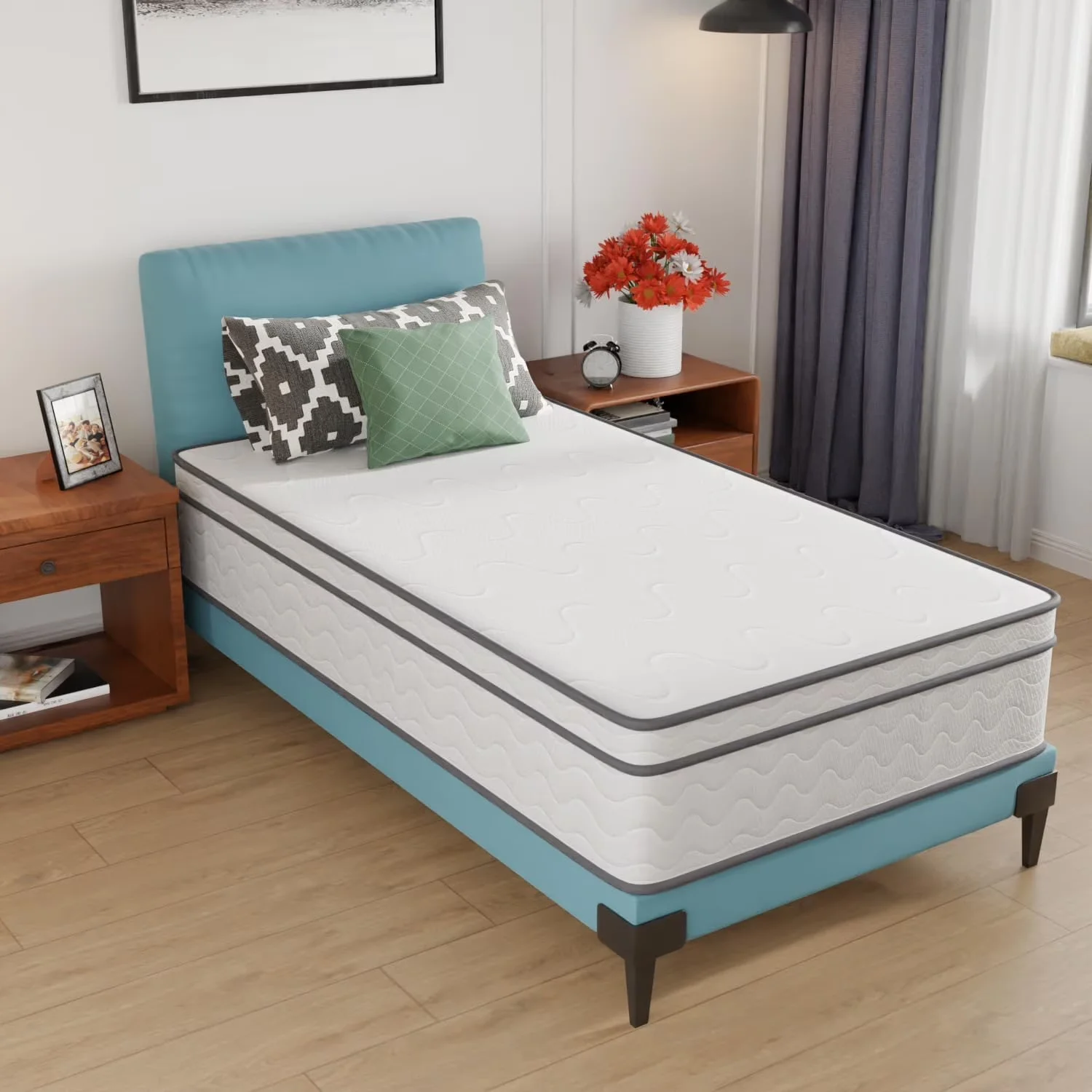 Mattresses Accessory Premium with Mattress-In-A-Box, 12 Inch Innerspring Mattress in a Box, Twin - Cotton White Model 2B8A5E