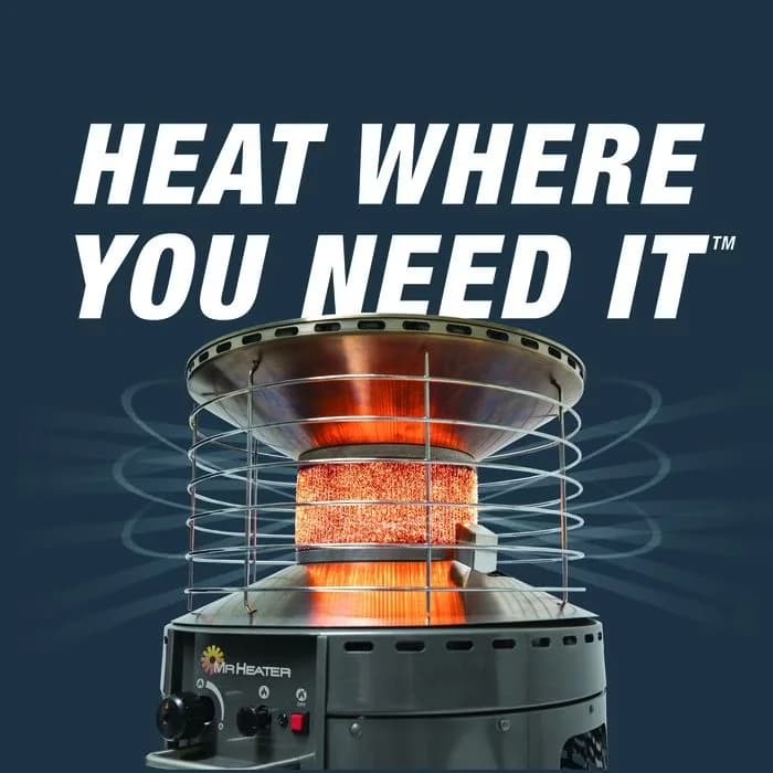 Quality Portable And Electric Space Heater with Portable, 360° Burner & Wind Resistant Screen - Gray Model EAB342