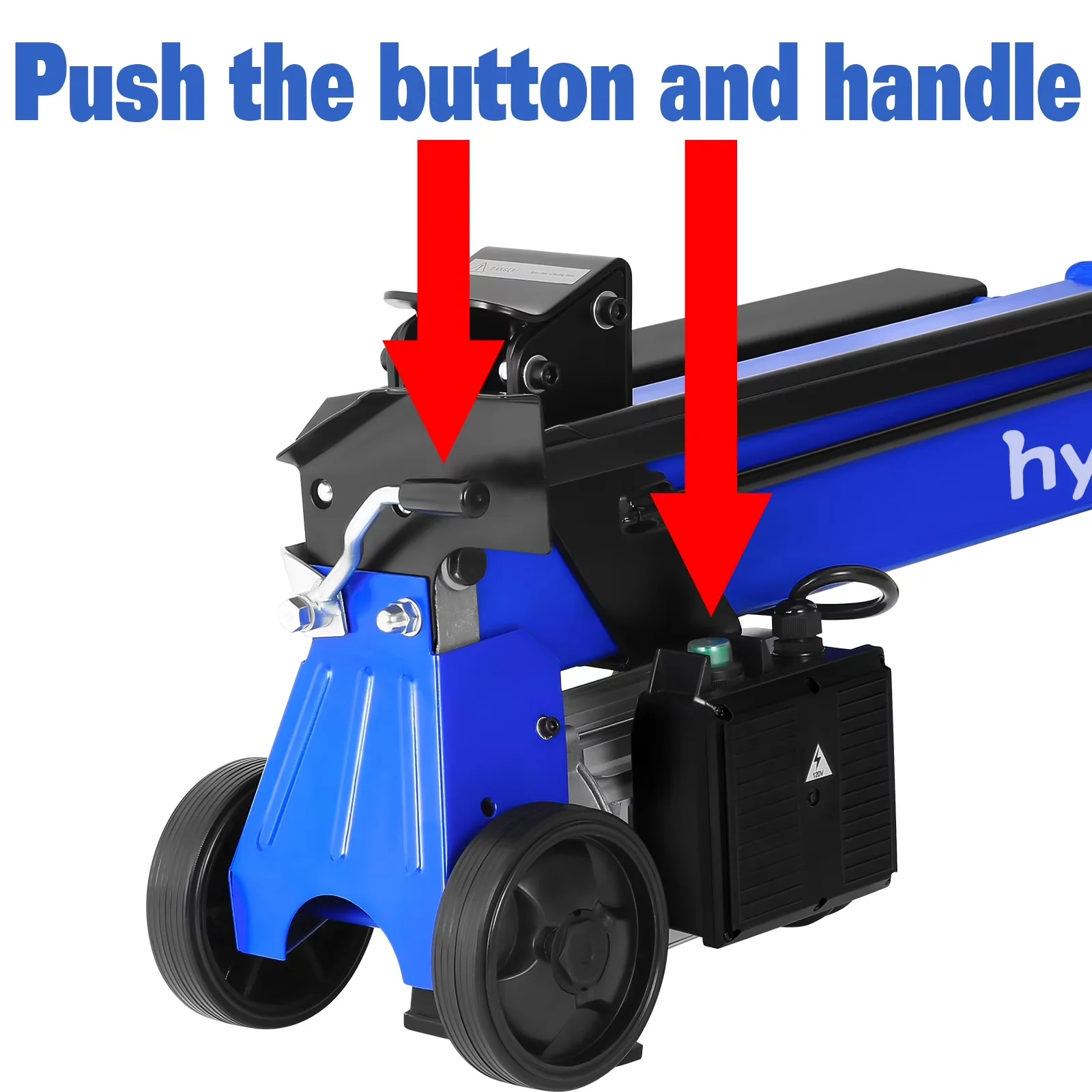 Professional Logsplitter with Wheeled, 15A Motor, 6.5 Ton Electric Log Splitter - Royal Blue Model 0AB771