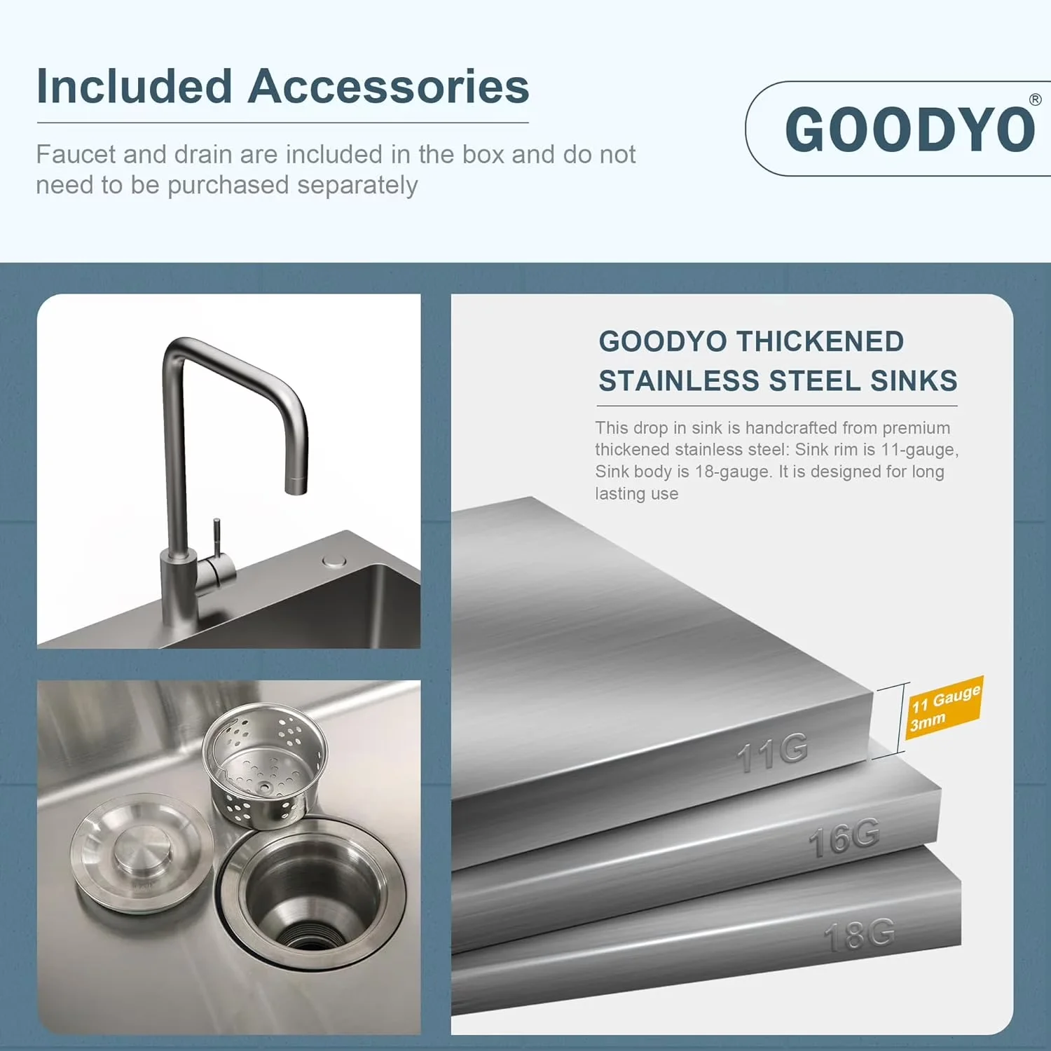 Bathroom Renovation Versatile with 24 Inch Cabinet, Gray, Utility Stainless Steel Sink - Model 03E408