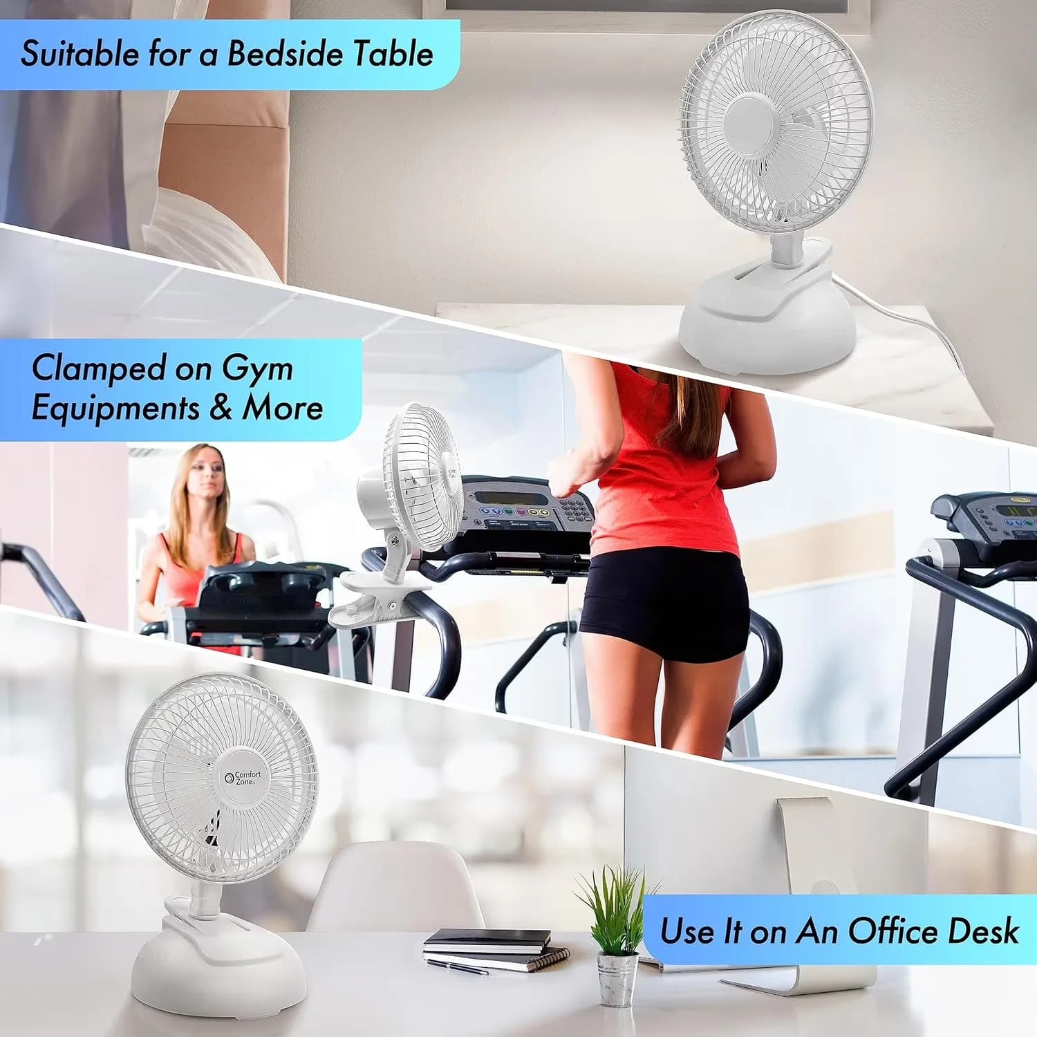 Fans In Cooling Sleek with Convertible, Tilt Mechanism - White Plastic Model D55534