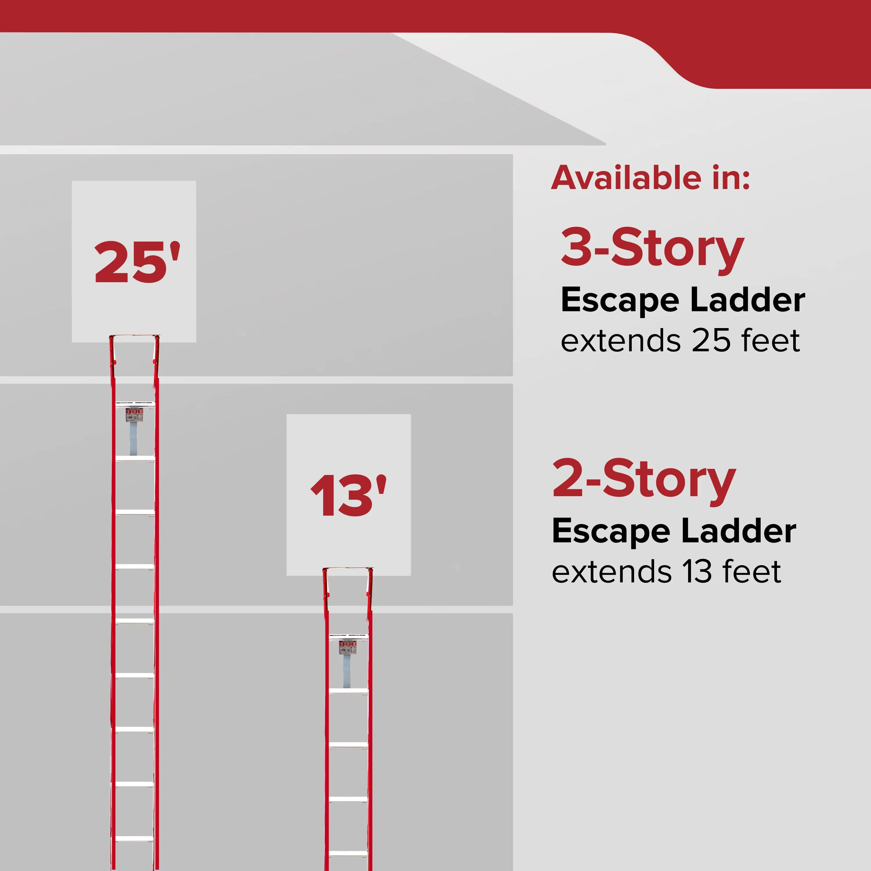 Ladders And Step Stool Efficient with 2-Story Fire Escape Ladder, Steel Anti-Slip Rungs - Steel 13' Height - Ladder Model D4D977