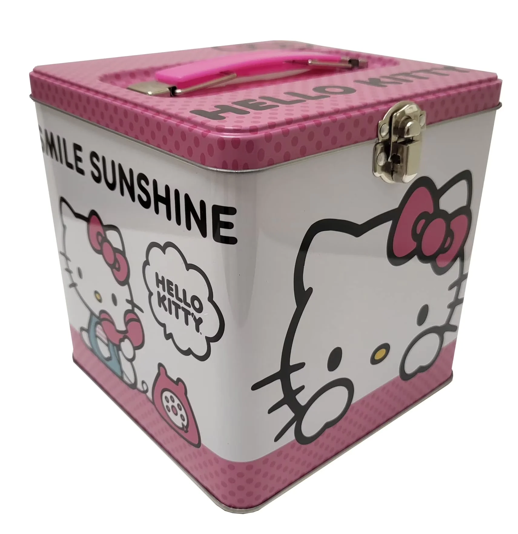 Durable Garage Storage Supply with Stackable, Hello Kitty, Handle - Tin Pink Model 653837
