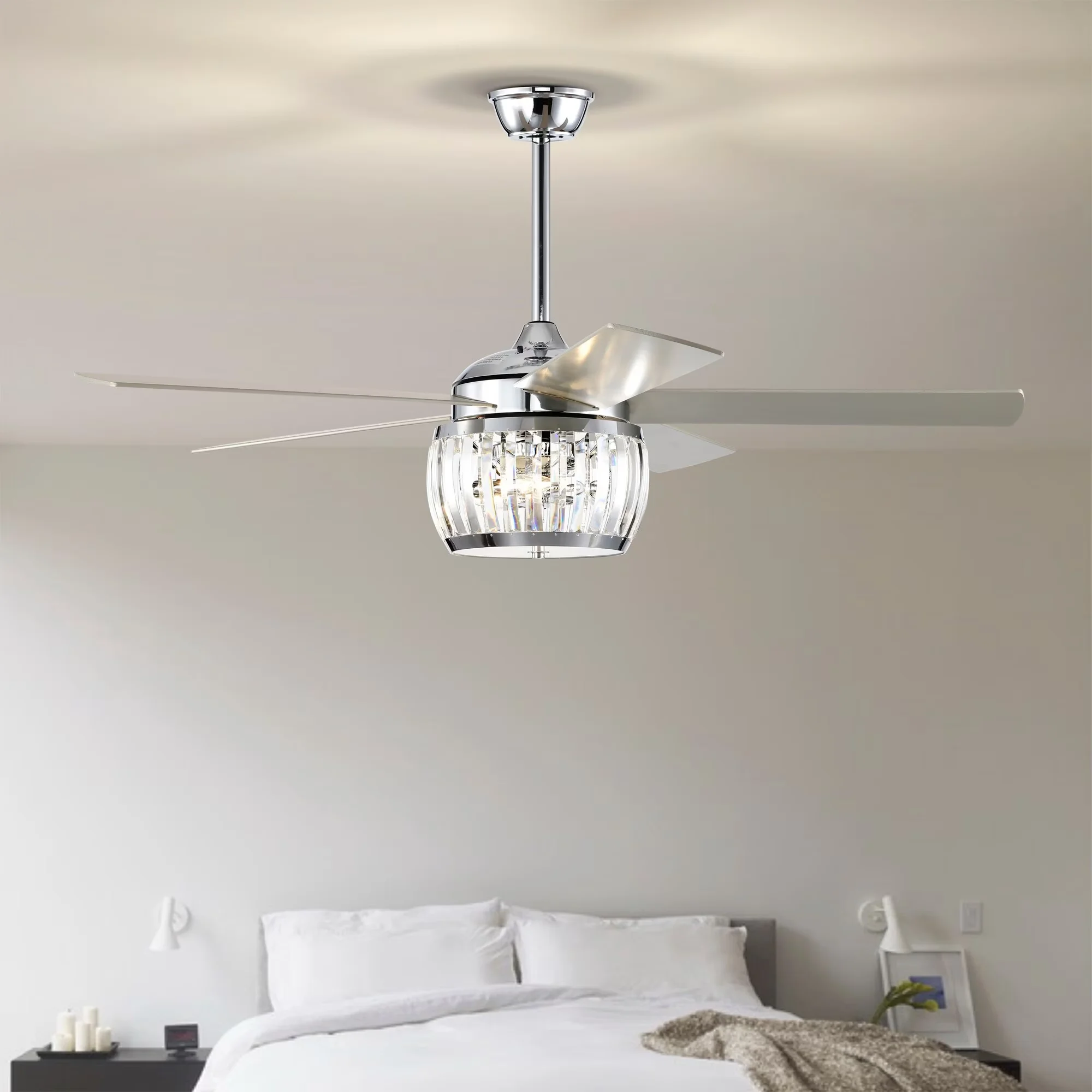 Classic Ceiling Fan with LED, Remote Controlled, Remote - Multicolor 1 Model B59D29