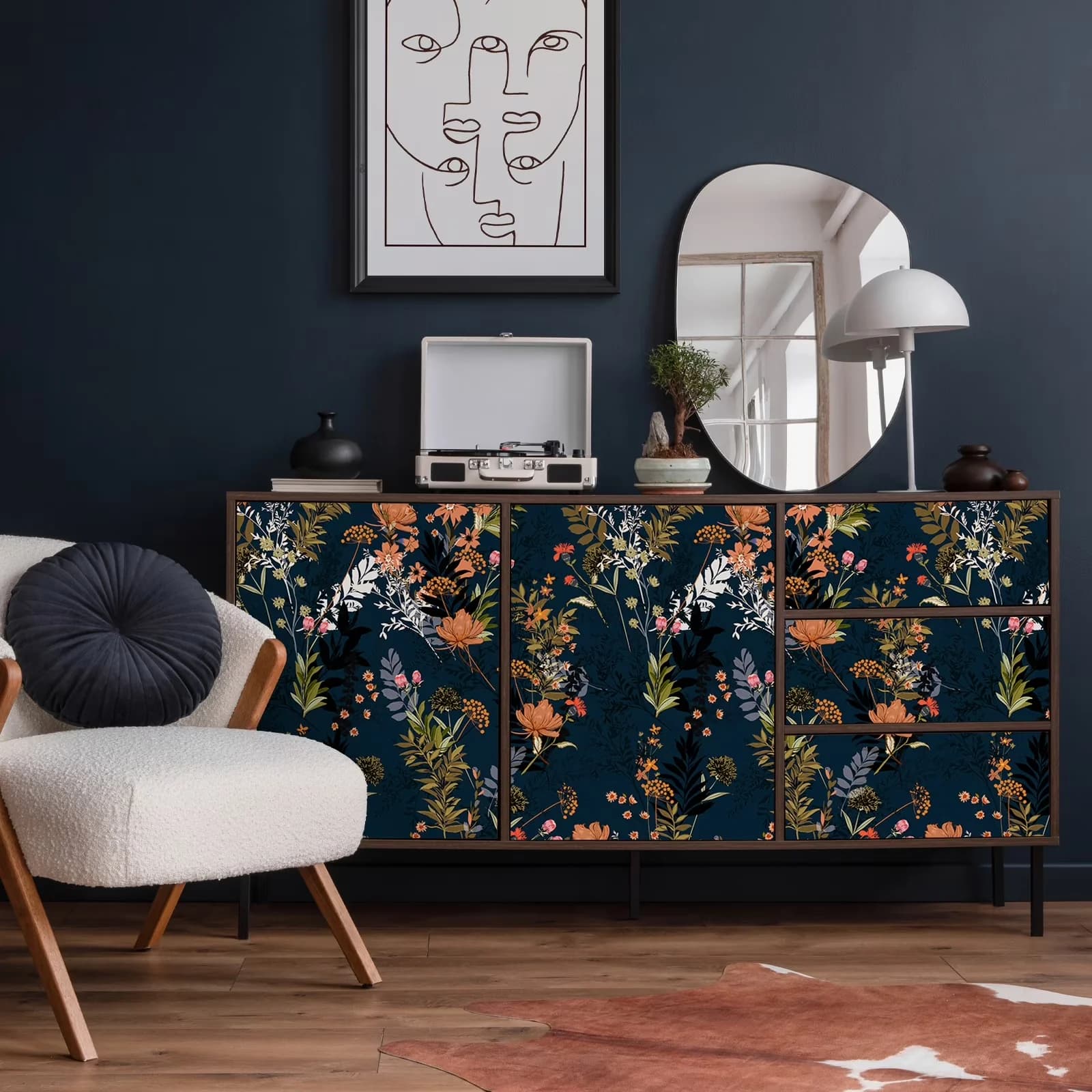 Modern Wallpaper with Removable, Waterproof - Multicolor Vinyl for Bedroom, Bathroom Model 6B46B9