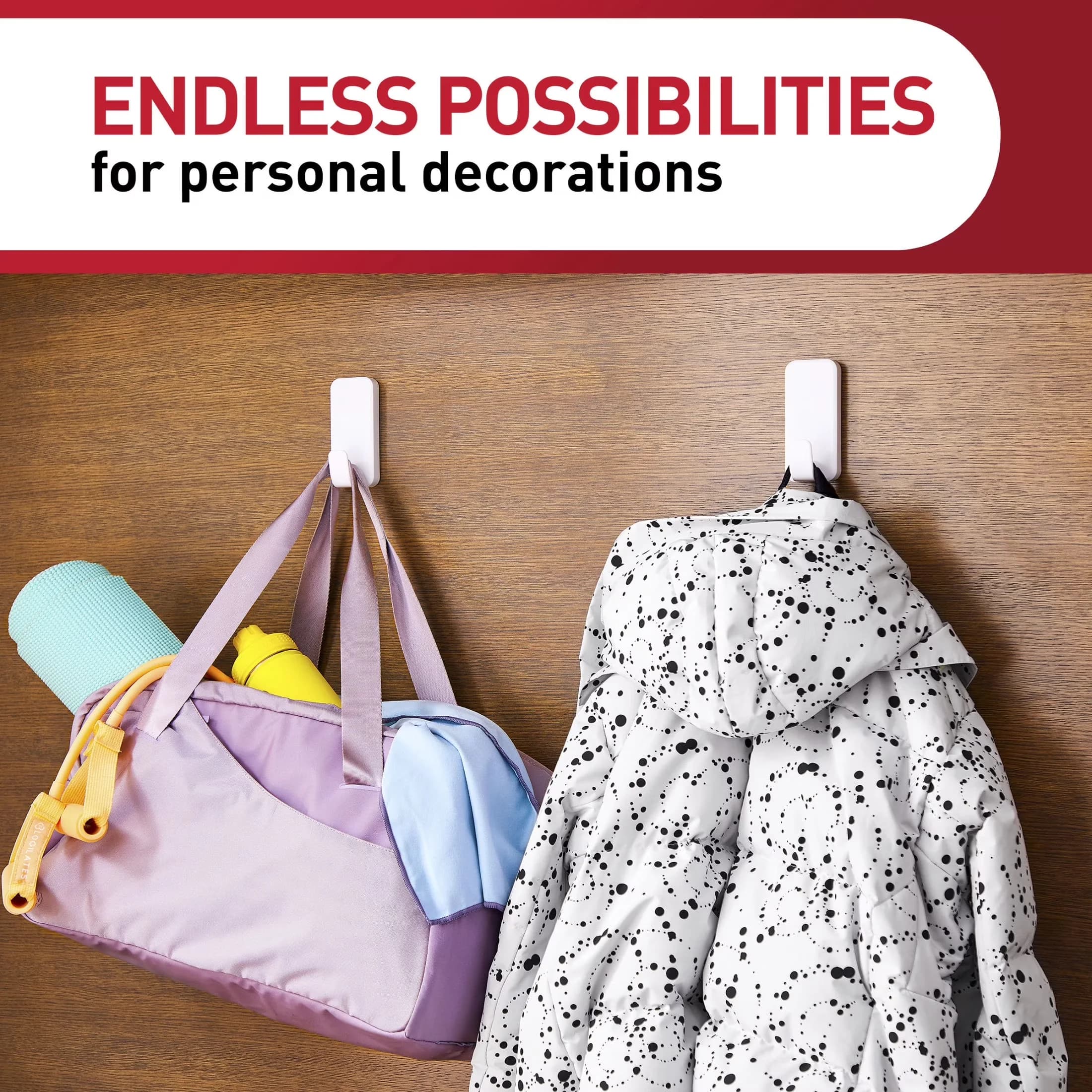 Damage-Free Hanging Modern with Easy Installation, Wall-Mountable - White Plastic Model D682F7