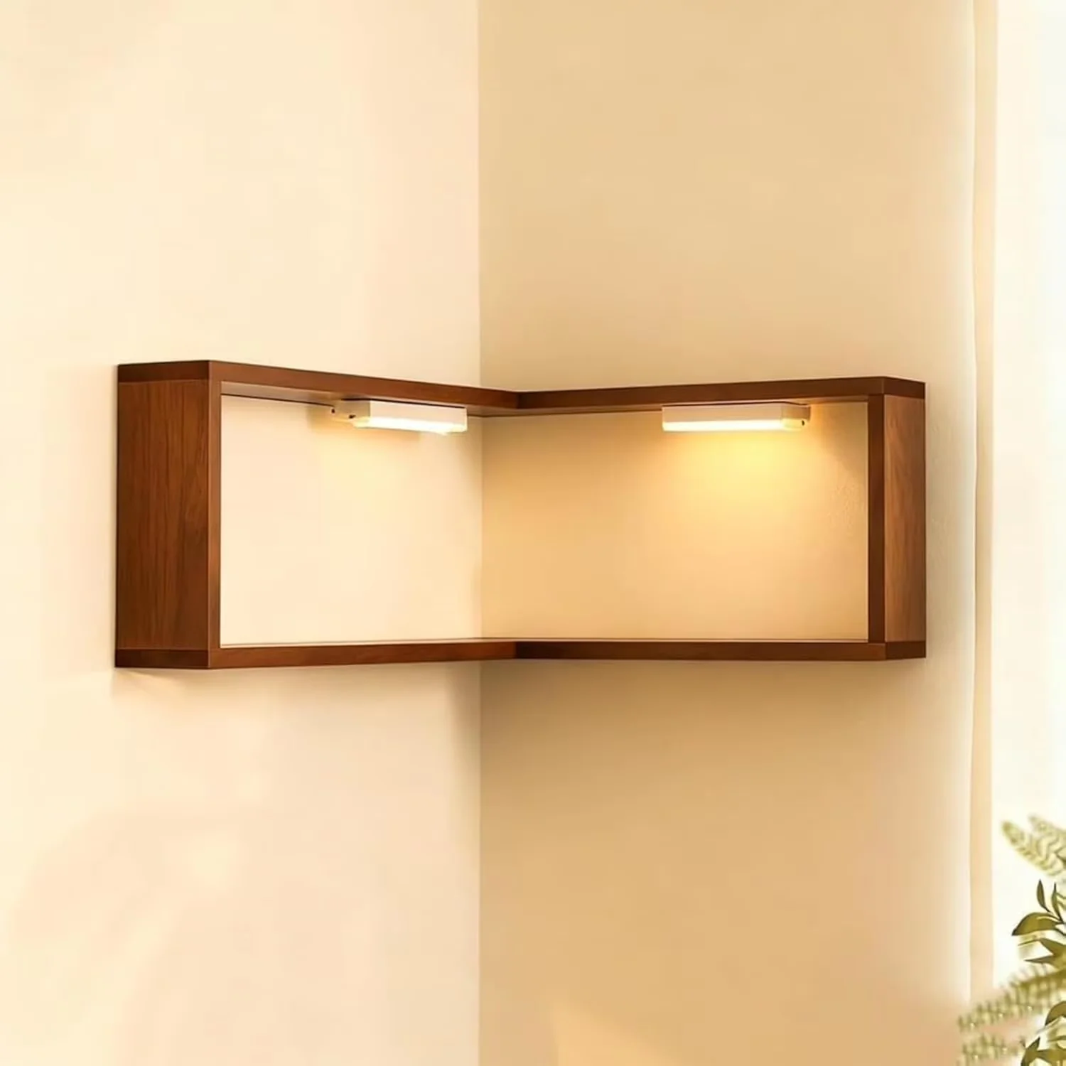Premium Garage Storage Supply with Adjustable, Corner Shelf Display Rack - Brown Plastic for Living Room, Study Model 020AD3