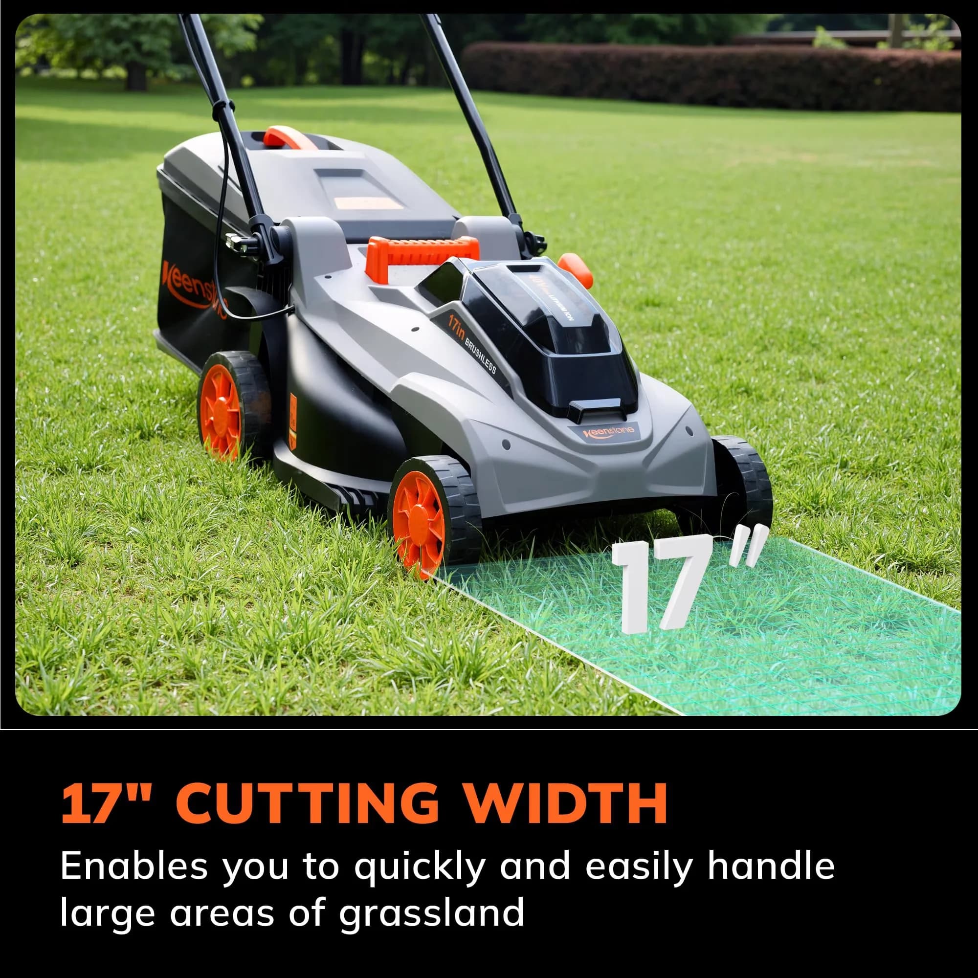 Reliable Push Mower with Battery, 40V, 40V (2 x 20V) 17'' Cordless Lawn for Large - Model 736B51