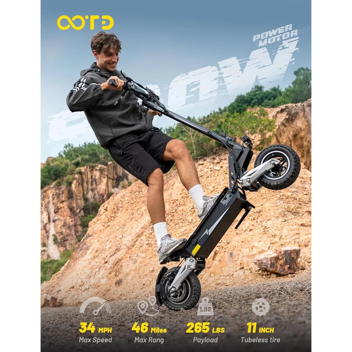 Scooter Efficient with 900W, 48V, Foldable - Black Aluminum Alloy T10 - Space-Saving Design Model EA1339