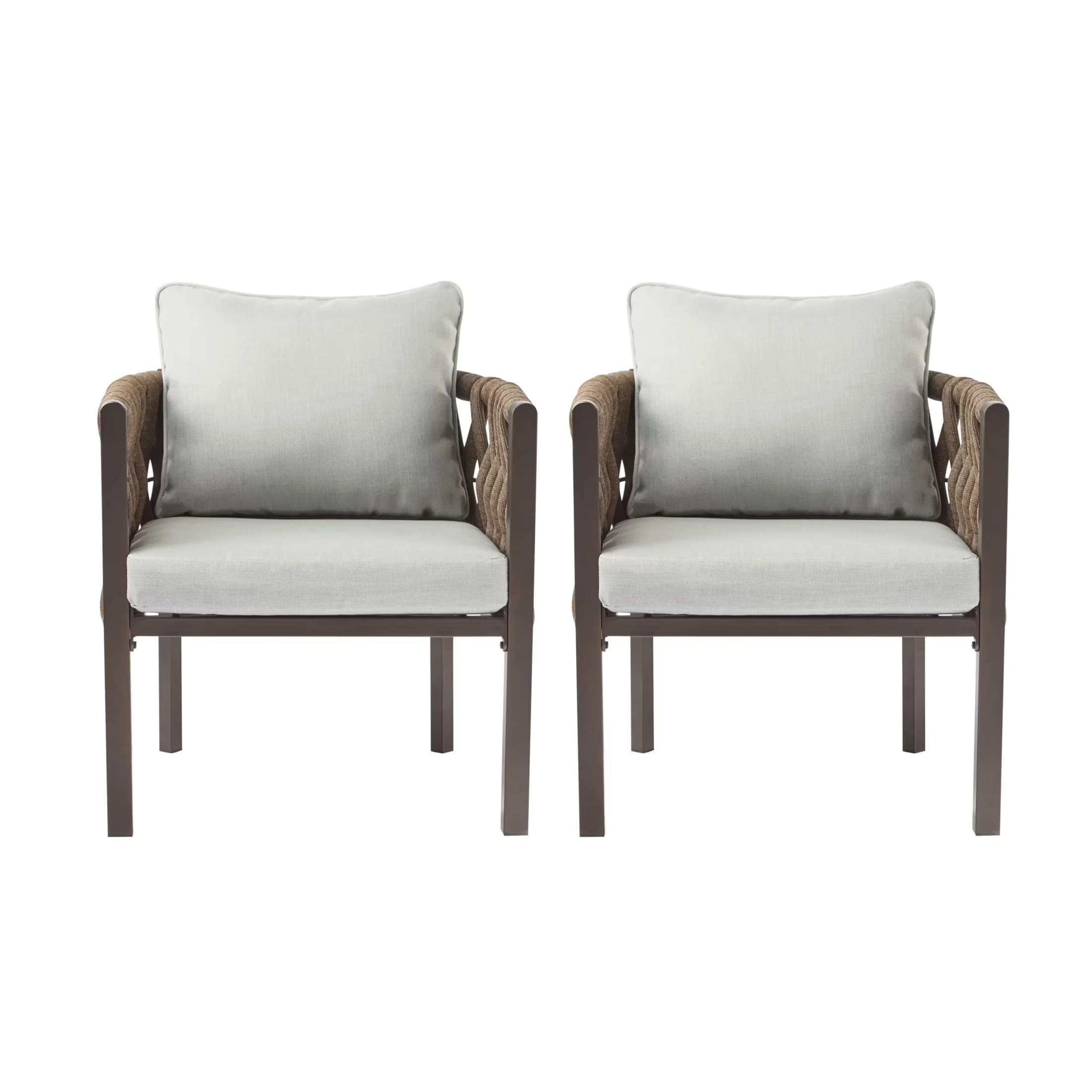 Sleek Patio Chair with Modern, Rust Resistant, Contemporary - Brown Steel Model FB5058