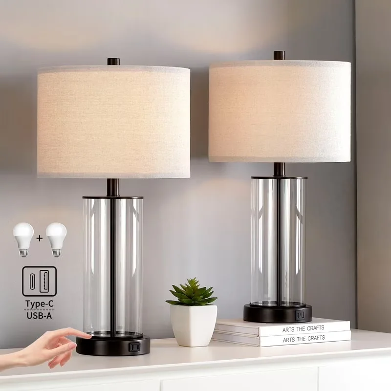 Table Lamp Essential with LED, Usb Port, Modern - Metal Bronze Touch - Standard Series Model D13975