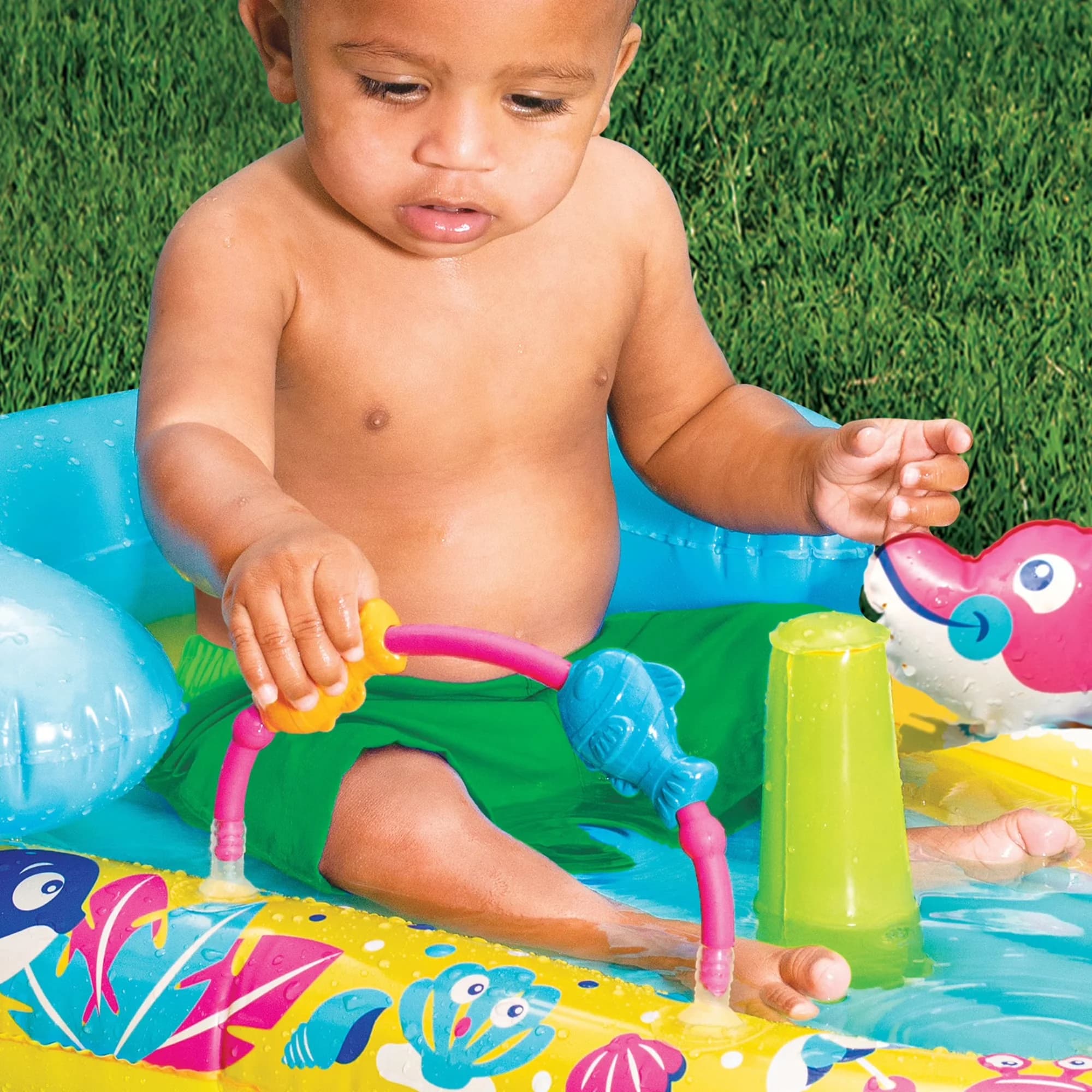 Sleek Inflatable Pool with Age 9-24 Months, Baby - Multicolor - Universal Fit Model D732F5