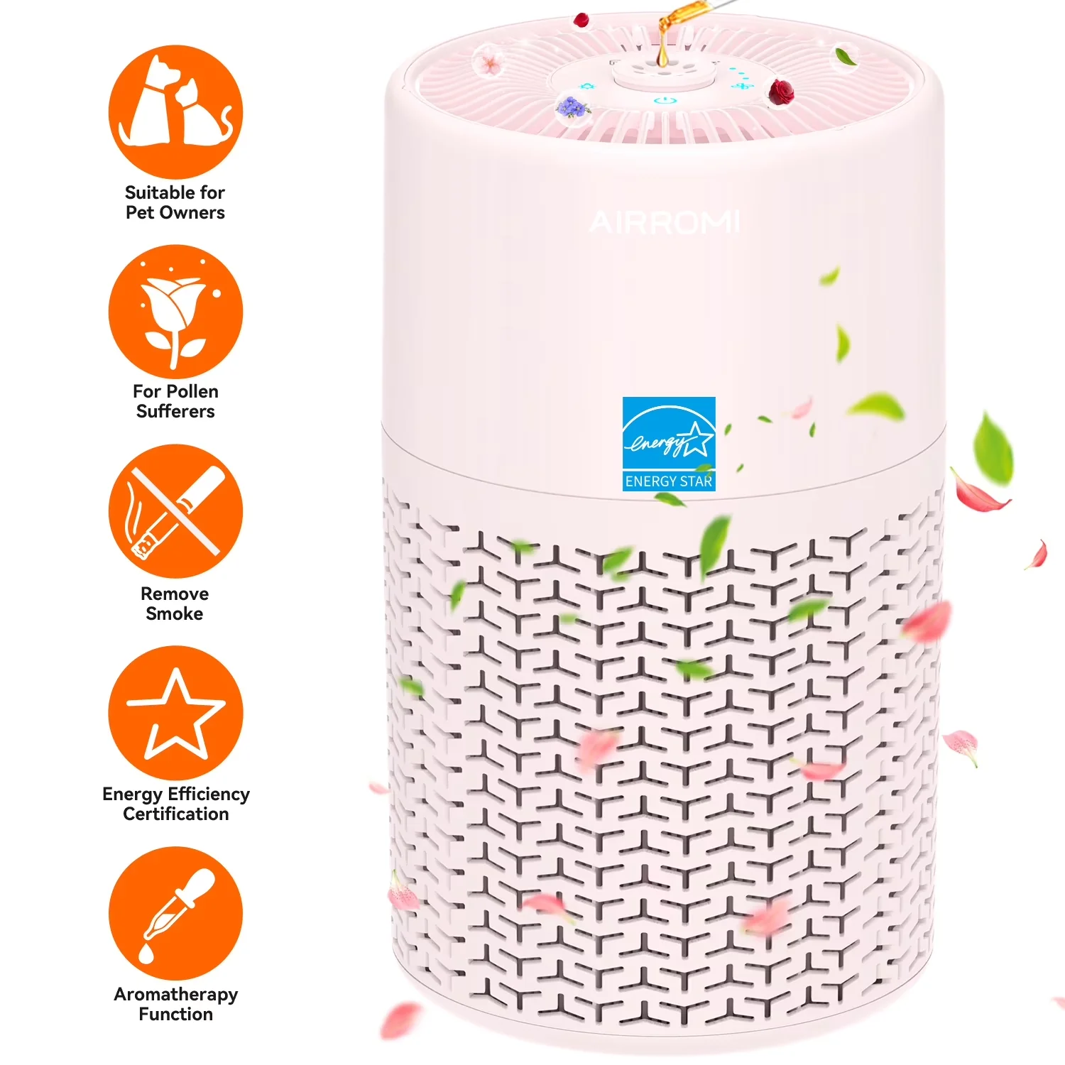 Air Purifier Sleek with Filter Change Indicator, Purifiers - Pink H13 - Heavy Duty Model 4229CF