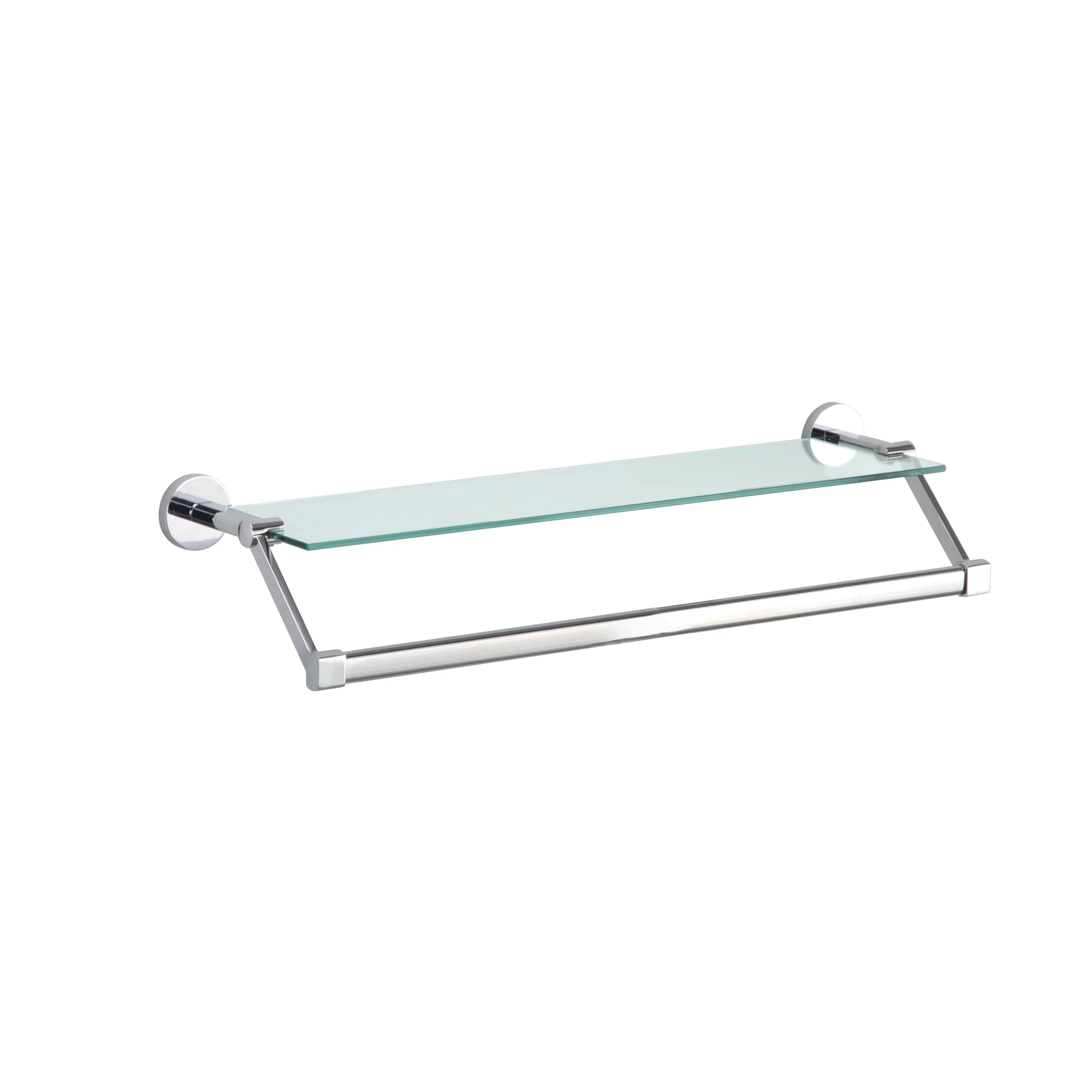 Compact Bathroom Renovation with Transitional, Wall-Mountable, Mounts to the wall for your convenience - Silver Glass, Metal,... Model 98B709