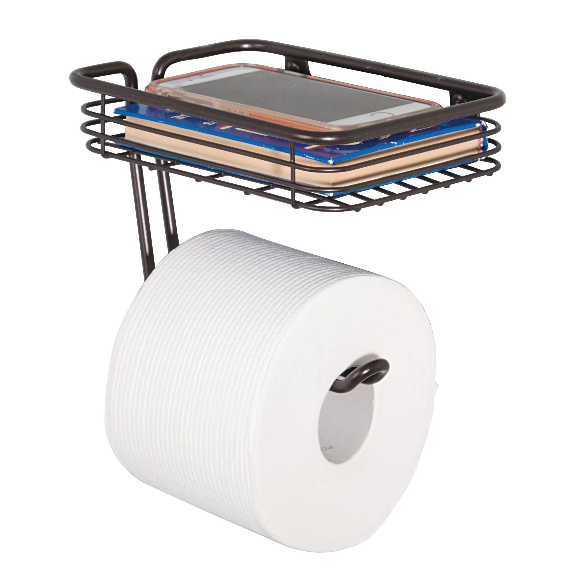 Bathroom Renovation Versatile with Traditional, Shelf, Bronze Wall-mounted Toilet Paper Holder - Steel Brown Model 28A458