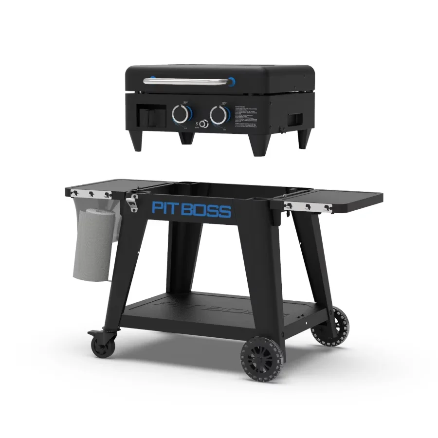 Professional Gas Grill with Tool Holder, Portable - Heavy Duty Steel Black Model 46B0C7
