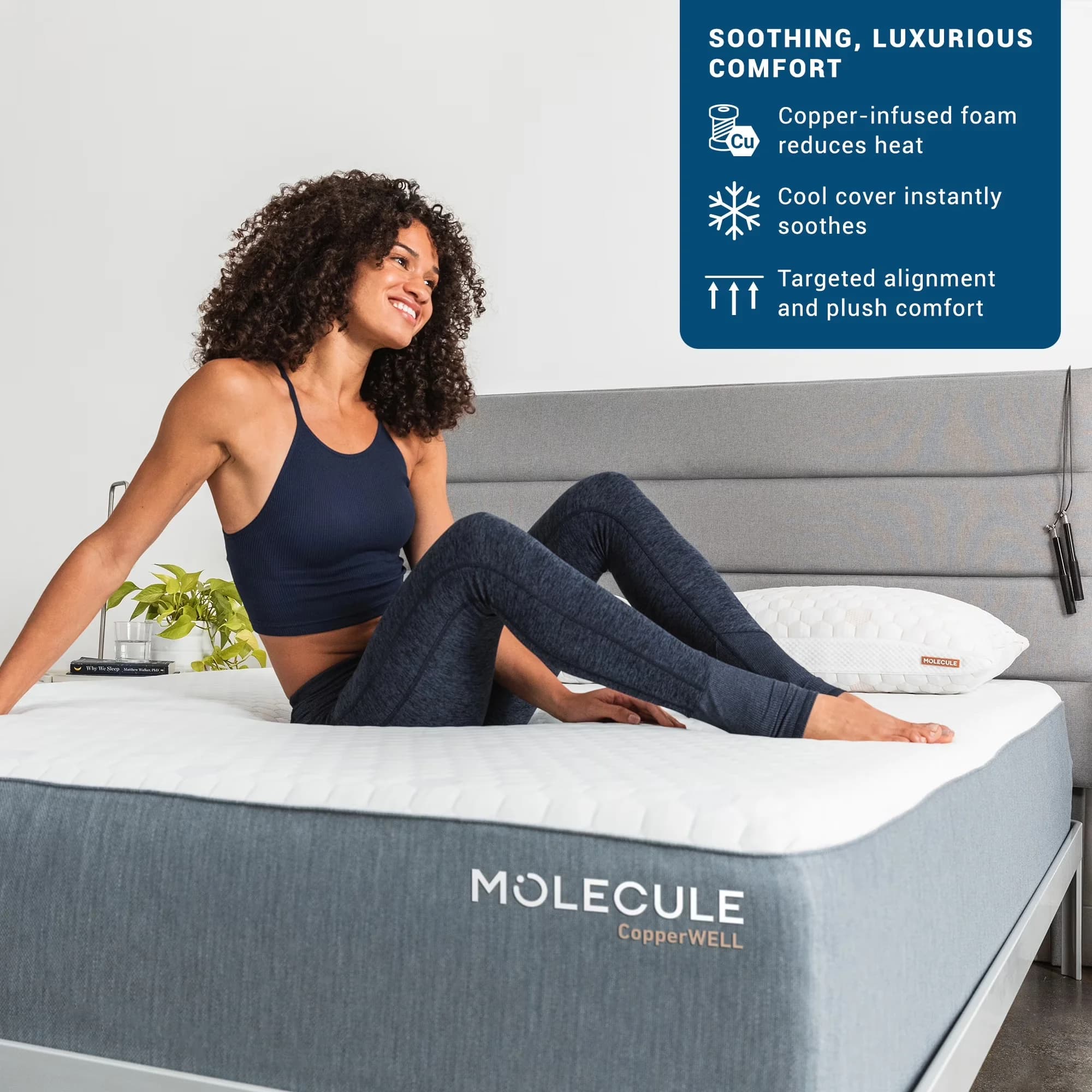 Efficient Mattresses Accessory with Queen - Memory Foam Blue CopperWELL Model F35972