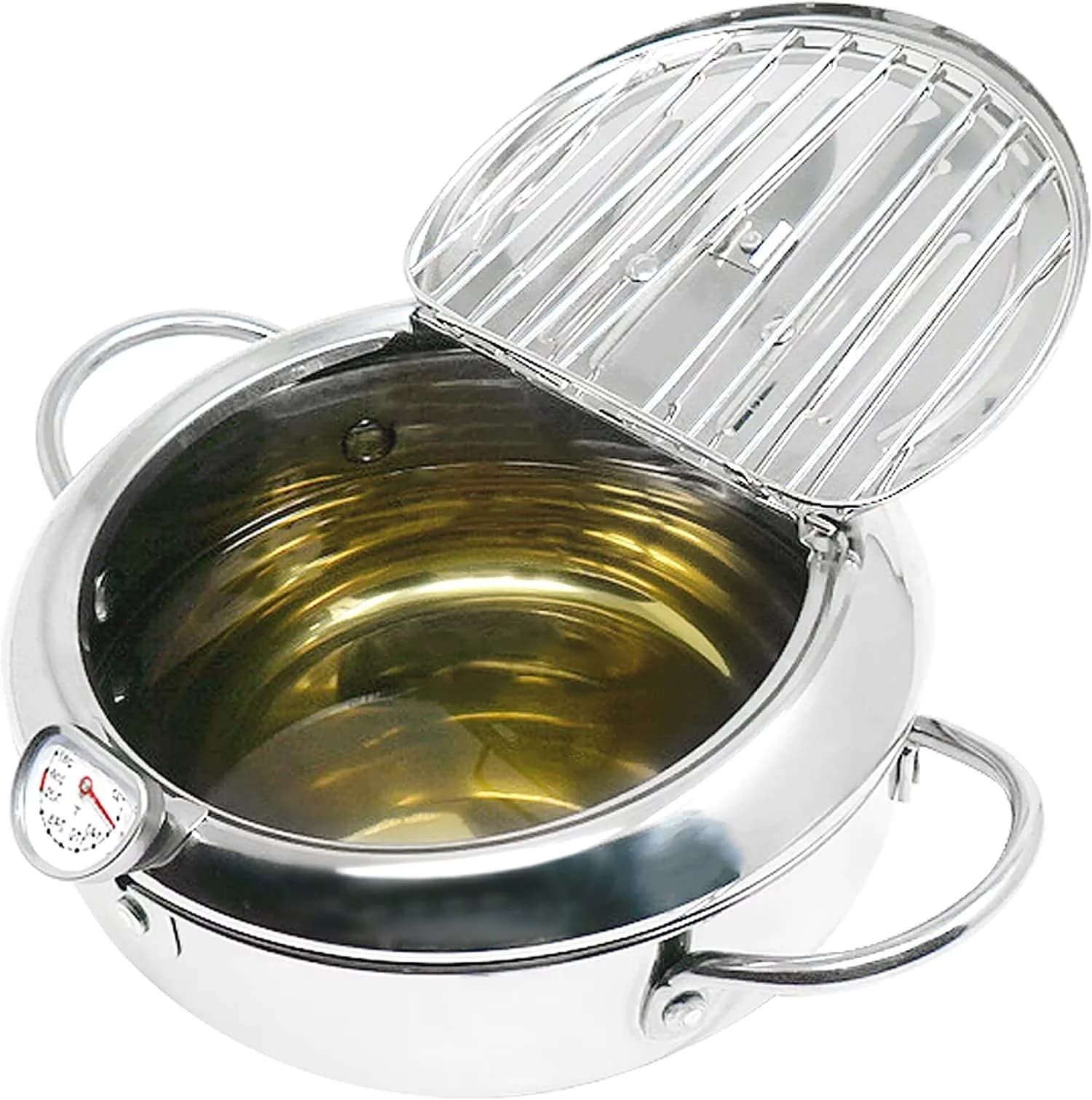 Outdoor Fryer Modern with 304 Stainless Steel Deep pot, Tempura Deep Frying Pot 3.4L - Model EEC018