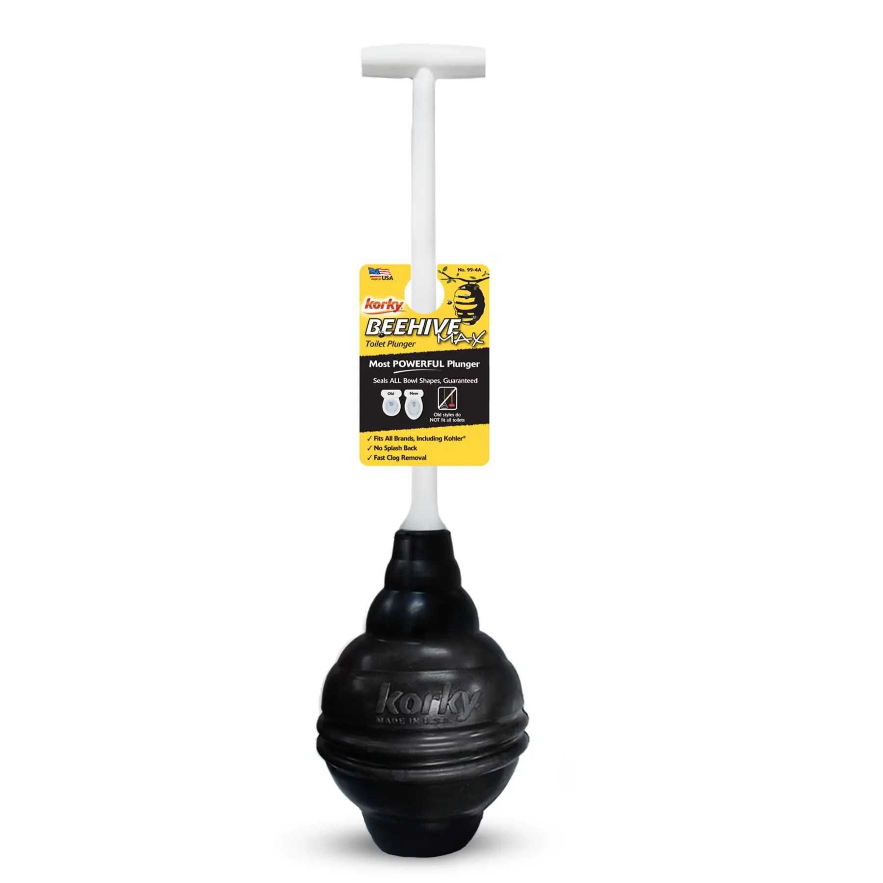 Innovative Plumbing with Durable, Beehive MAX® Heavy Duty Toilet Plunger, Recommended by toilet manufacturers - 6.5" x 23" Model A4118E