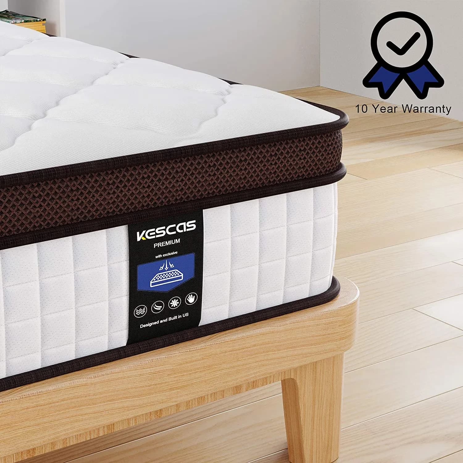 Mattresses Accessory Stylish with Mattress-In-A-Box, 10 Inch Hybrid Mattress Twin - White Memory Foam Model 754D0A