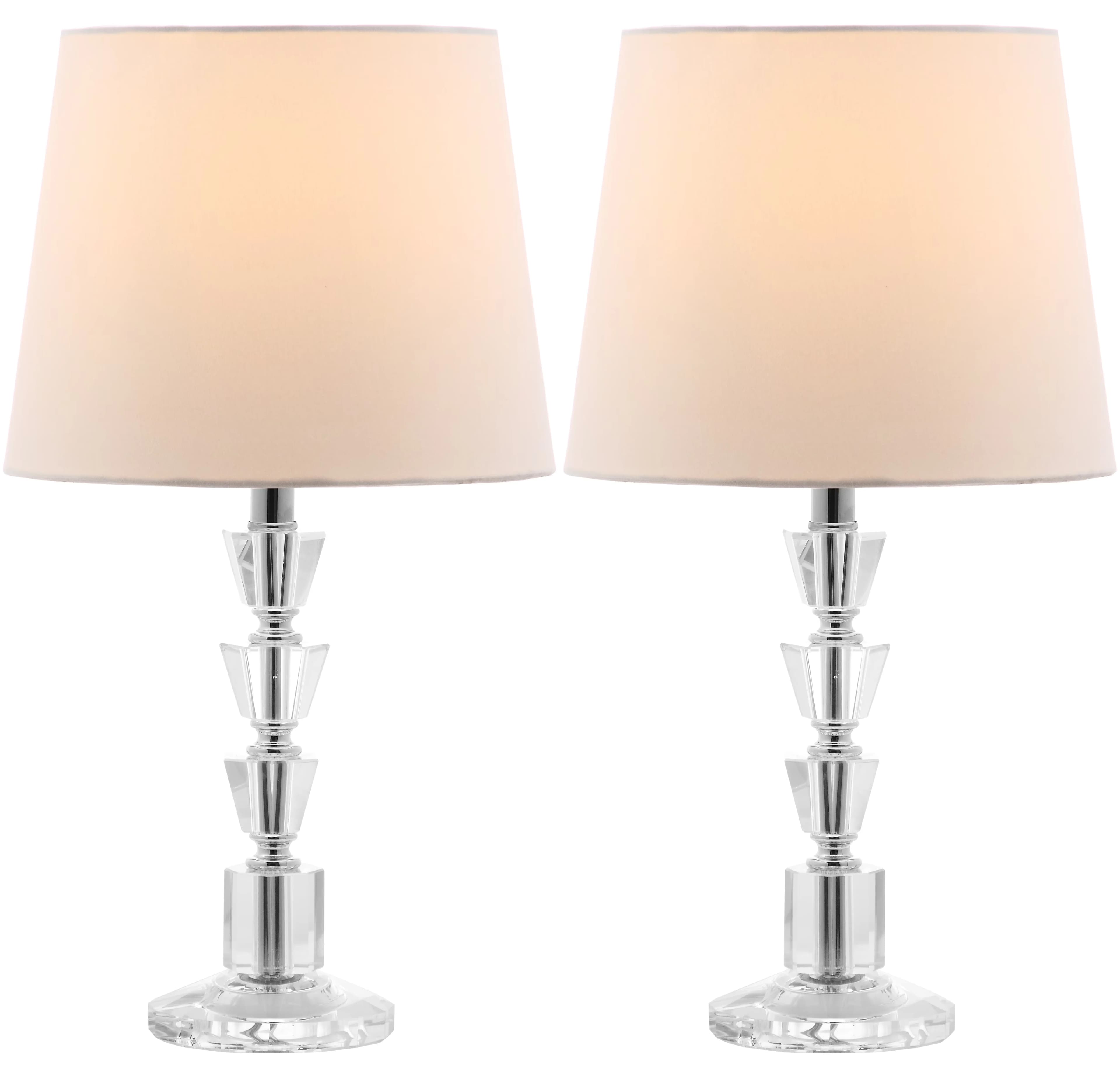 Lamp Set Compact with Glam, Minor assembly needed, Harlow 16 in. Crystal Table - Clear Crystal Model FBDFAA
