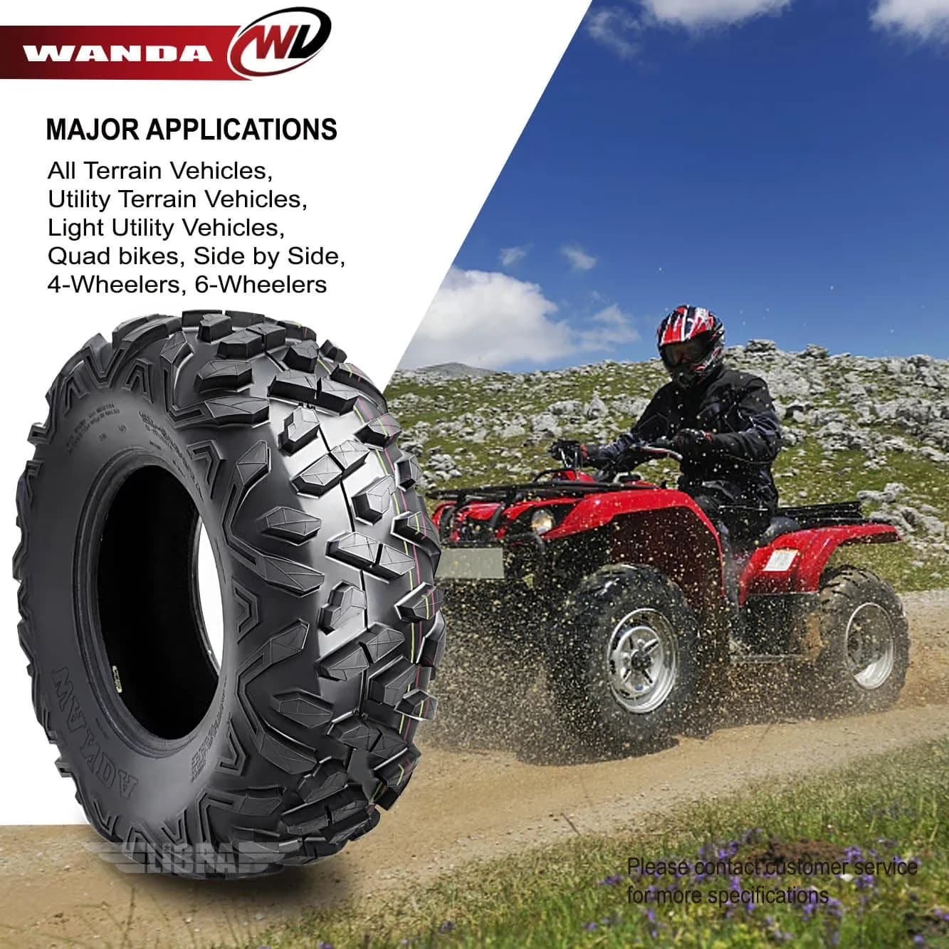 Reliable Atv Tire with Replacement, Puncture Resistant, Tire Size: 27x9-12 - Model 41DCFA