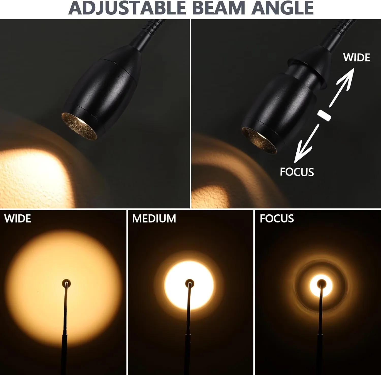 Versatile Floor Lamp with LED, Modern, Reading - Black Metal - Standard Series Model C9DA15