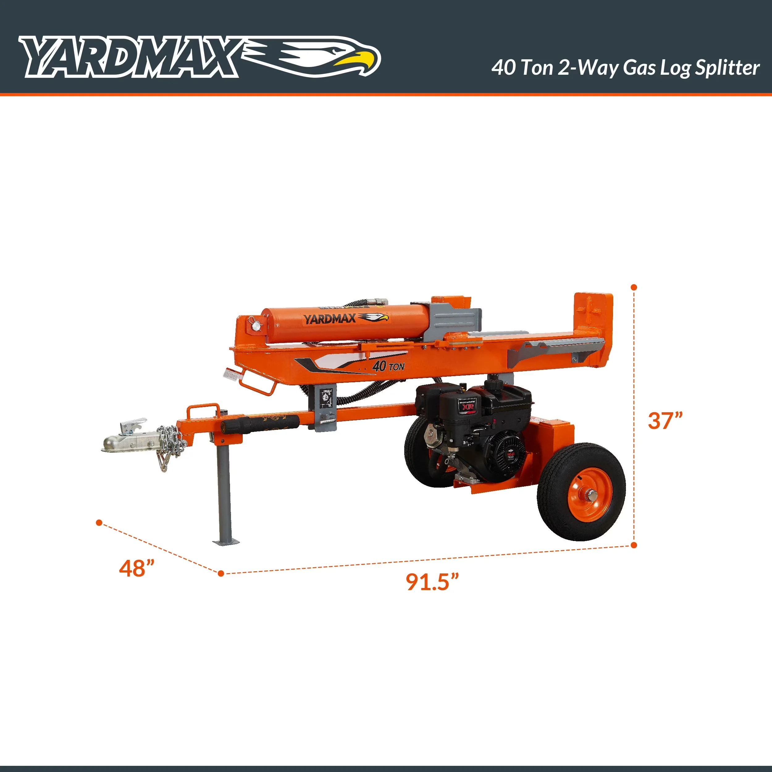 Stylish Logsplitter with Wheeled - Orange XR1450 - Industrial Grade Model B0FB47