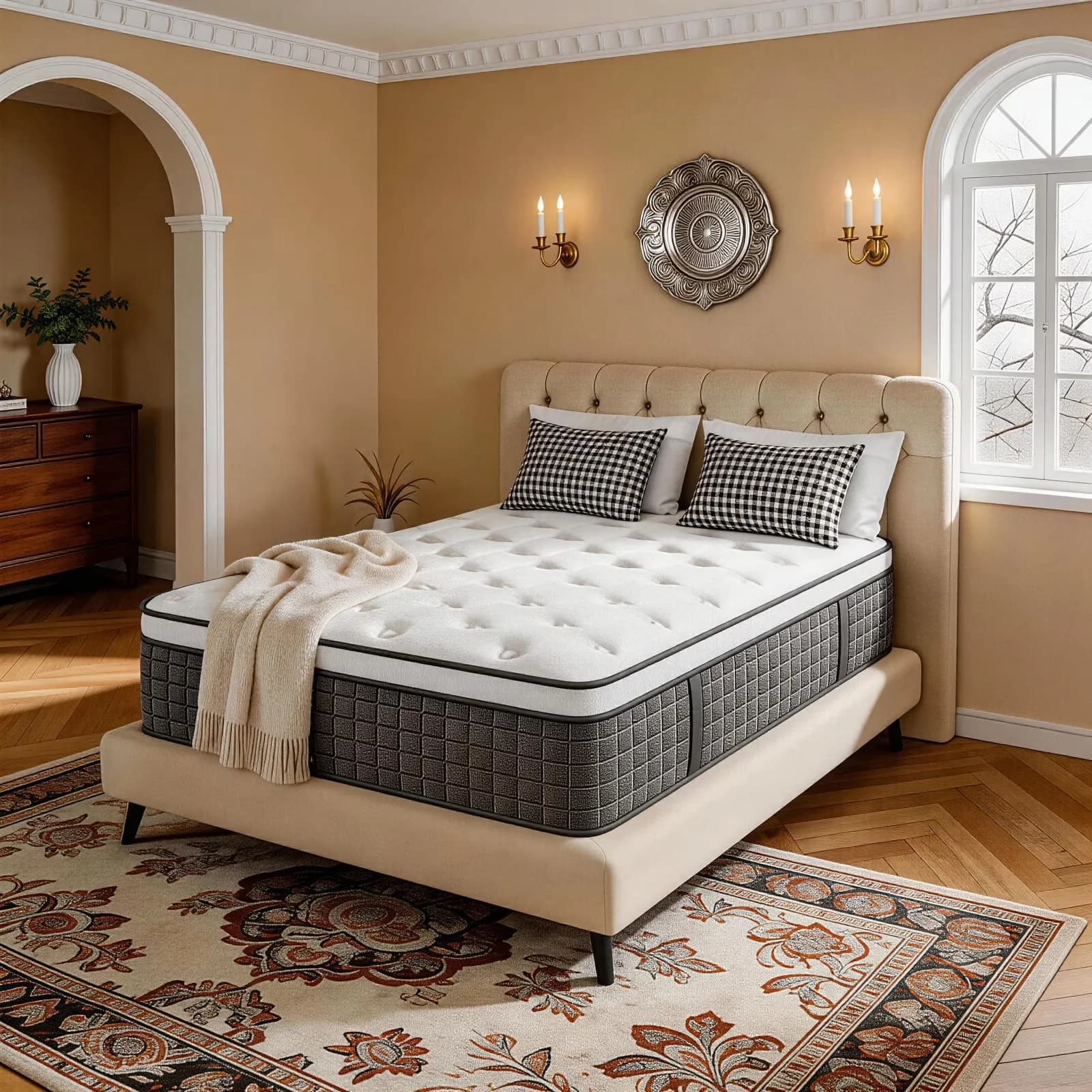 Efficient Mattresses Accessory with Breathable Construction, Cooling Technology - Skin-Friendly Fabric, Breathable Memory Foam,... Model 19E2E3